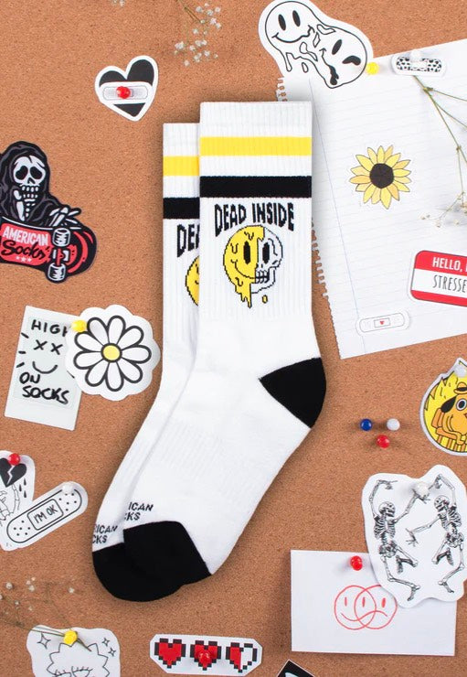 American Socks - Dead Inside Mid High White - Socks | Neutral-Image