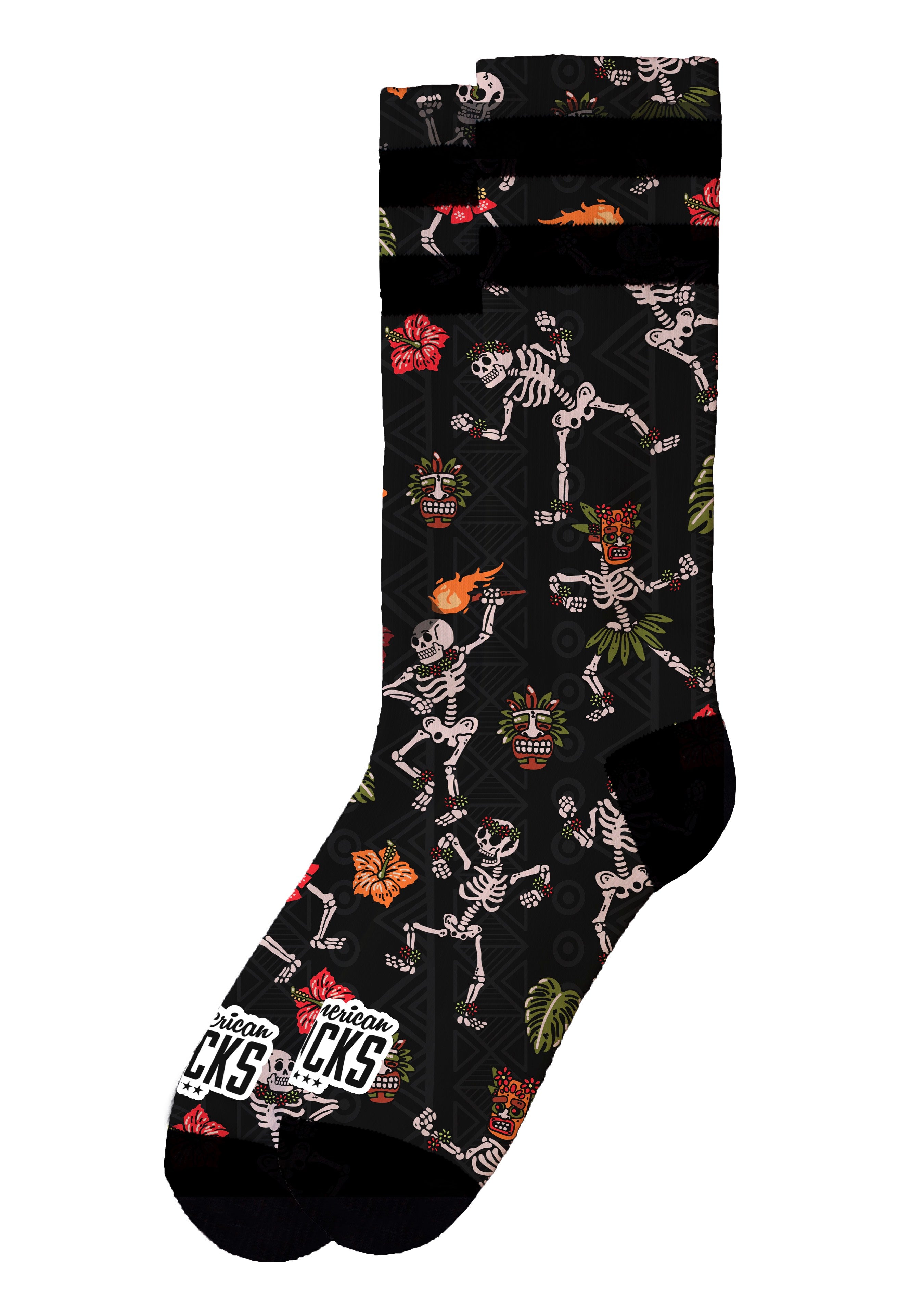 American Socks - Dancing Skeletons Mid High Black - Socks | Neutral-Image