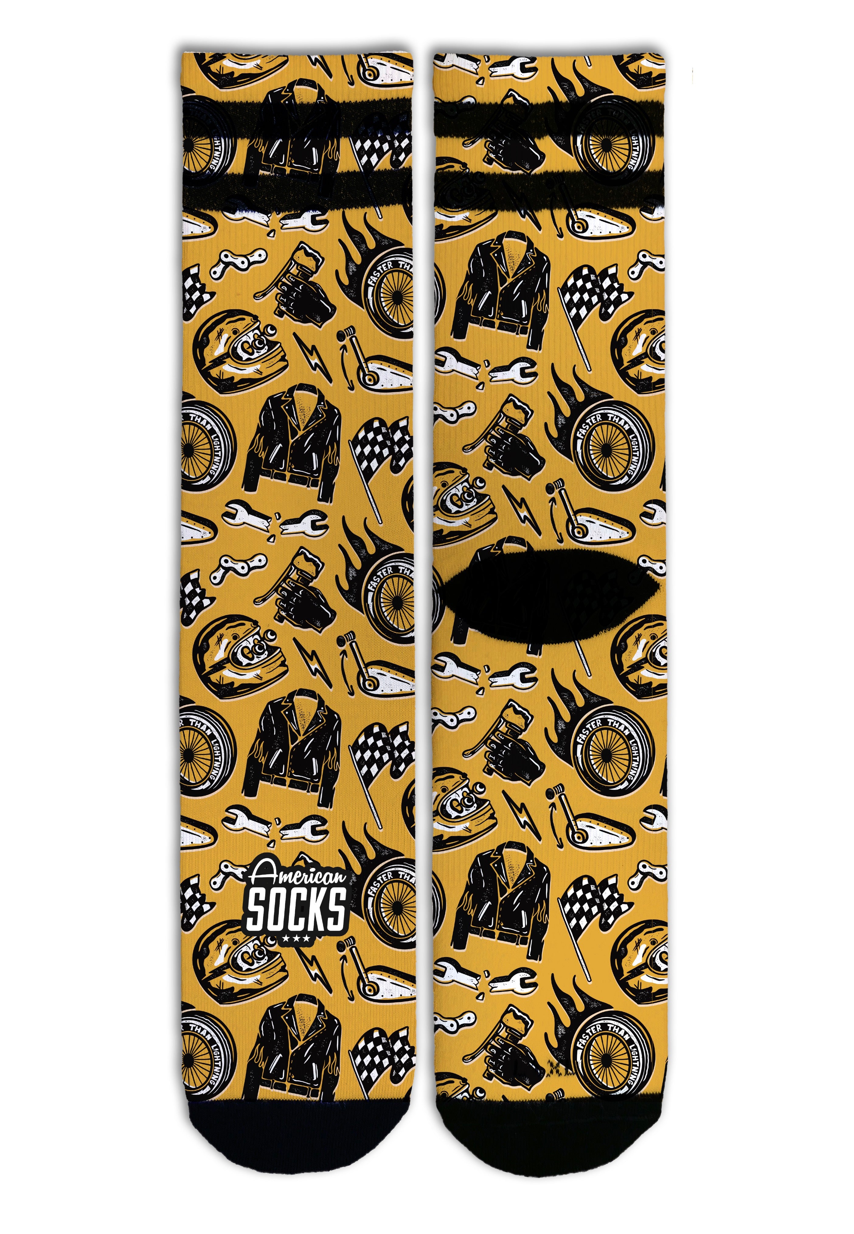 American Socks - Cafe Racer Mid High Yellow - Socks | Neutral-Image