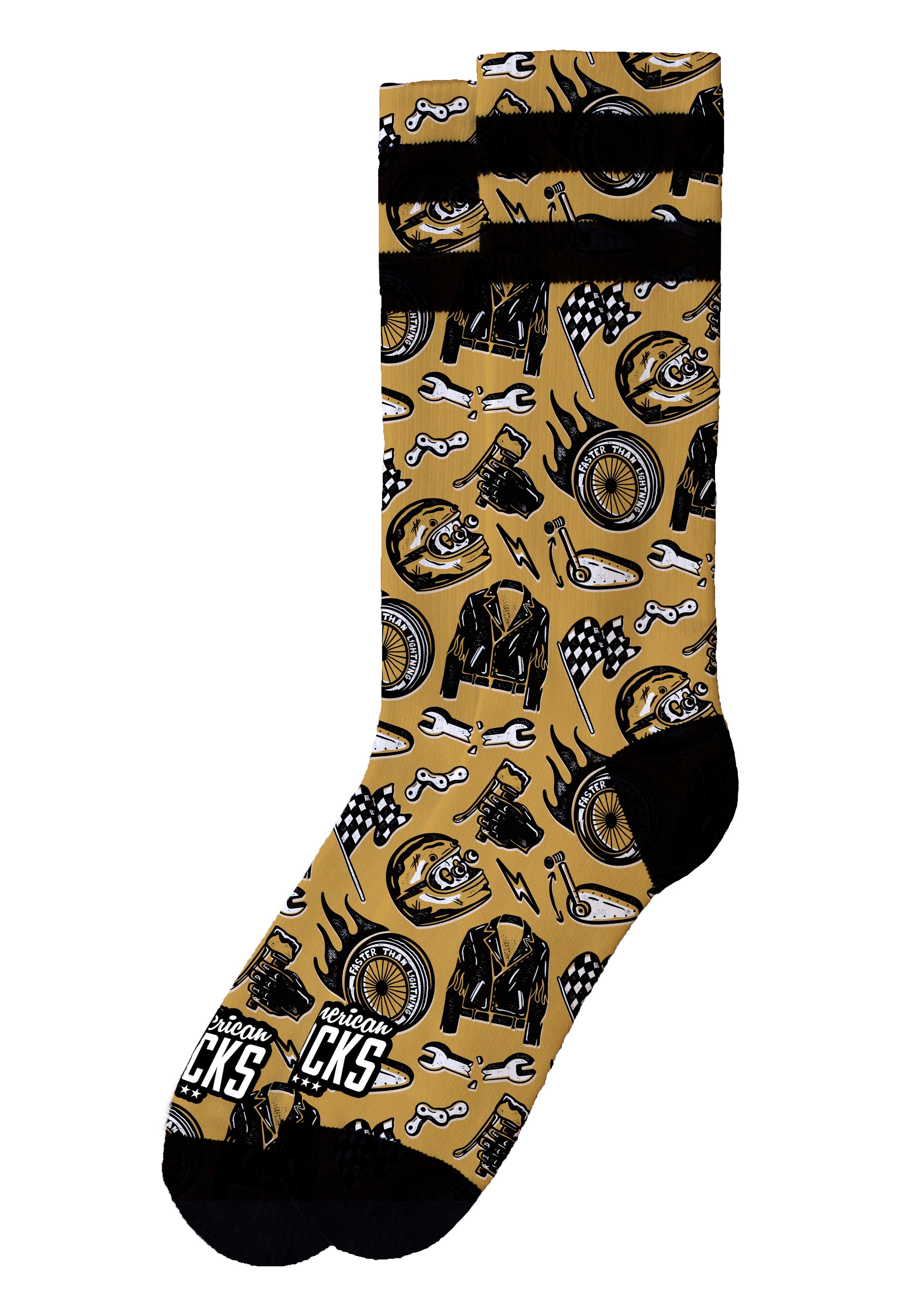 American Socks - Cafe Racer Mid High Yellow - Socks | Neutral-Image