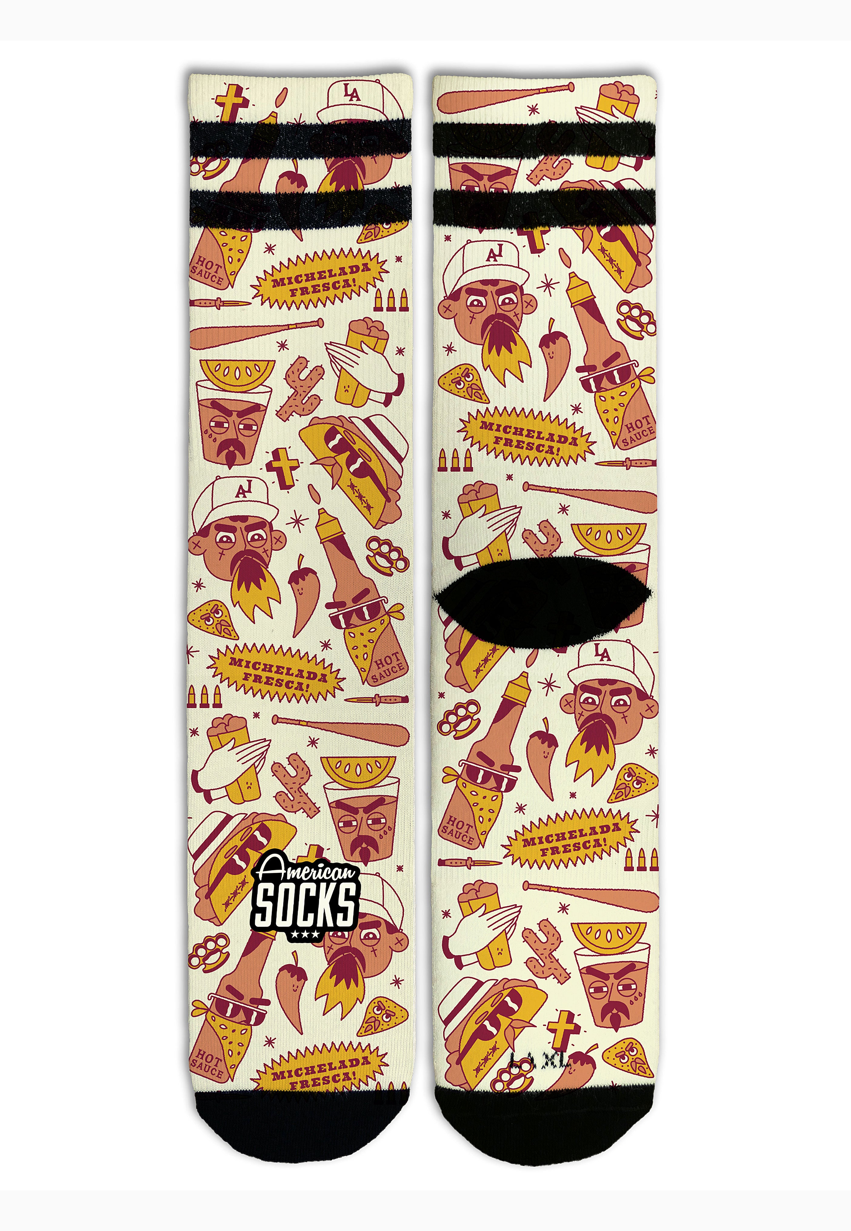 American Socks - Tacos & Vatos Mid High - Socks | Neutral-Image