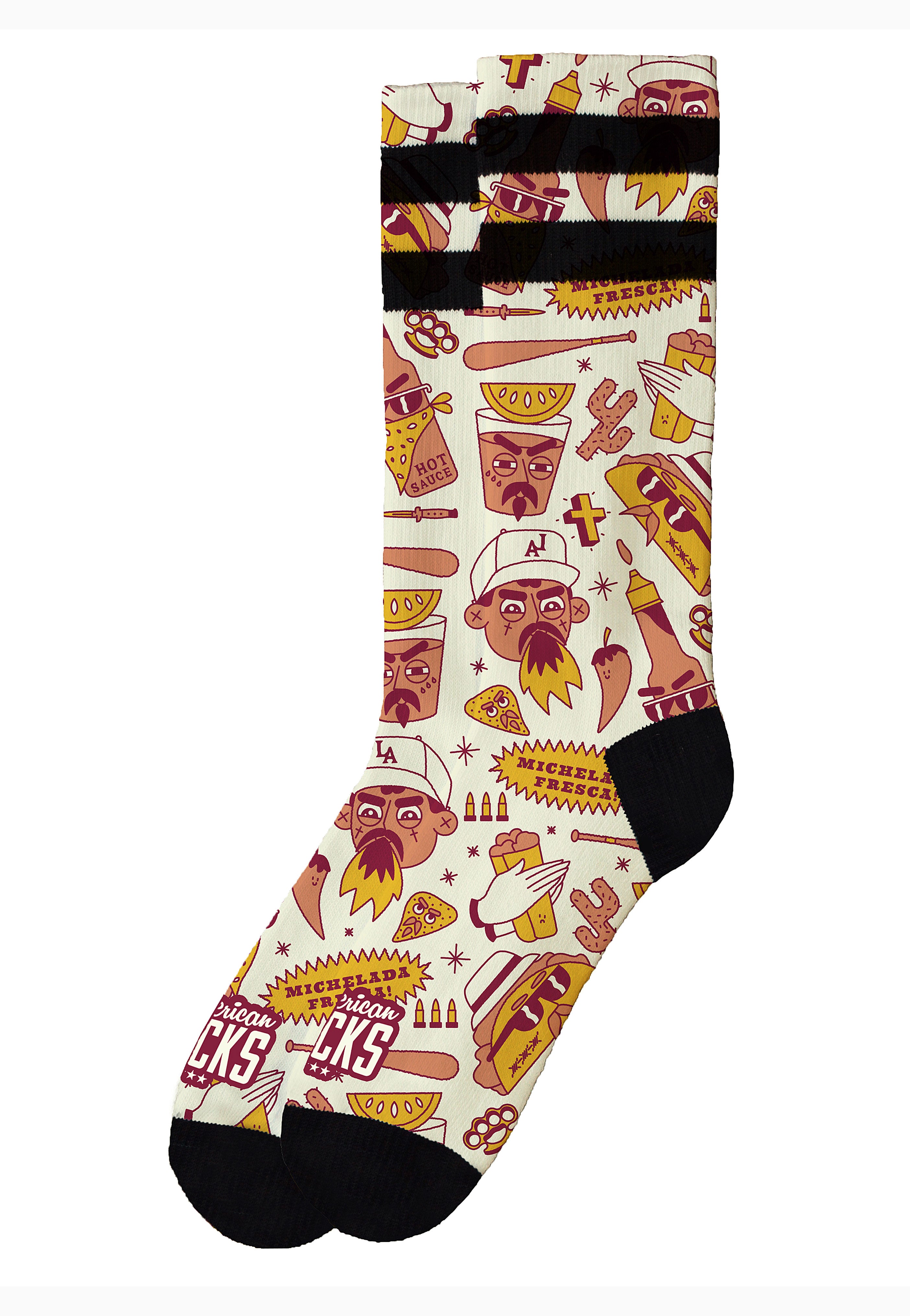 American Socks - Tacos & Vatos Mid High - Socks | Neutral-Image