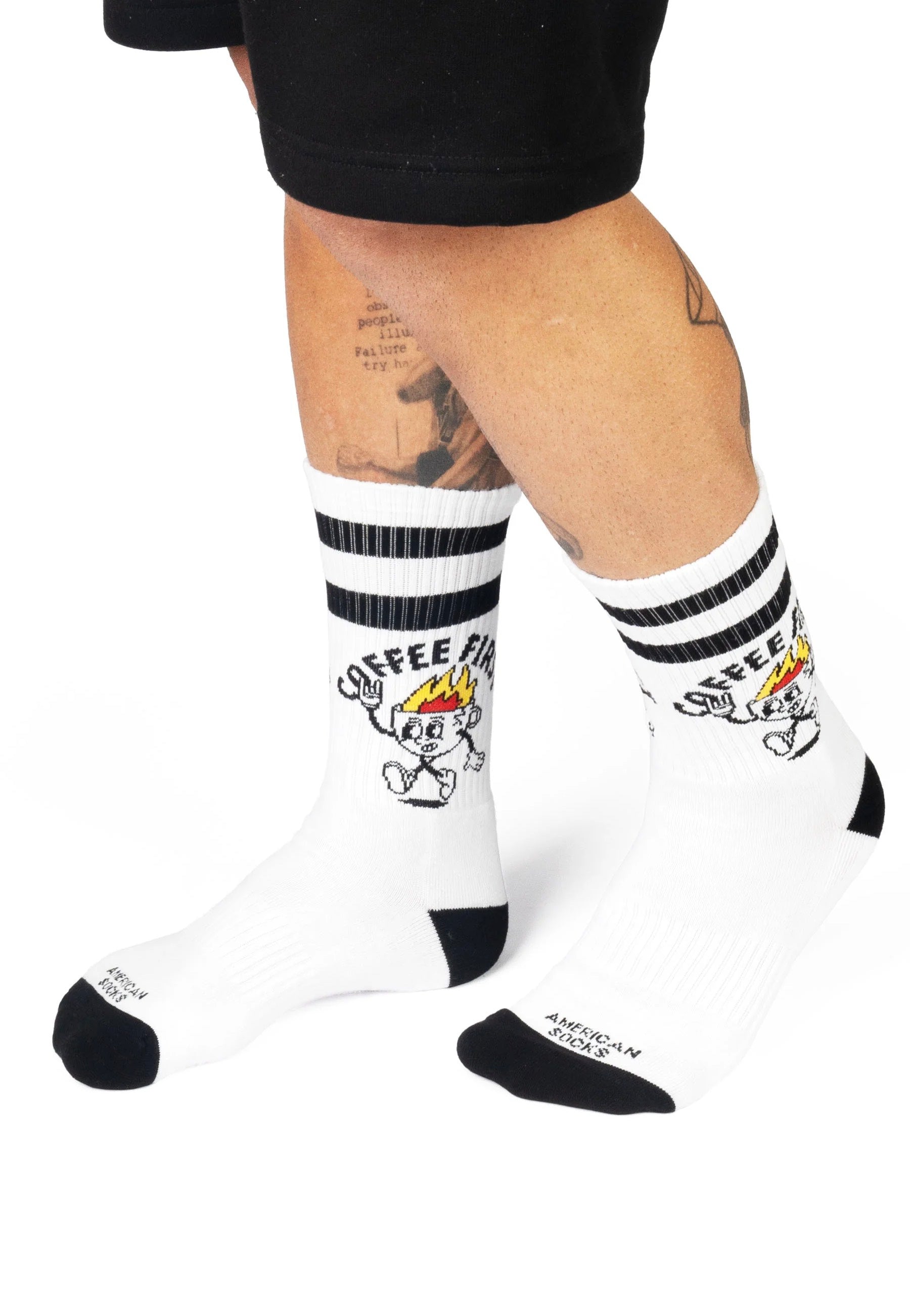 American Socks - Coffee First Mid High White - Socks | Neutral-Image