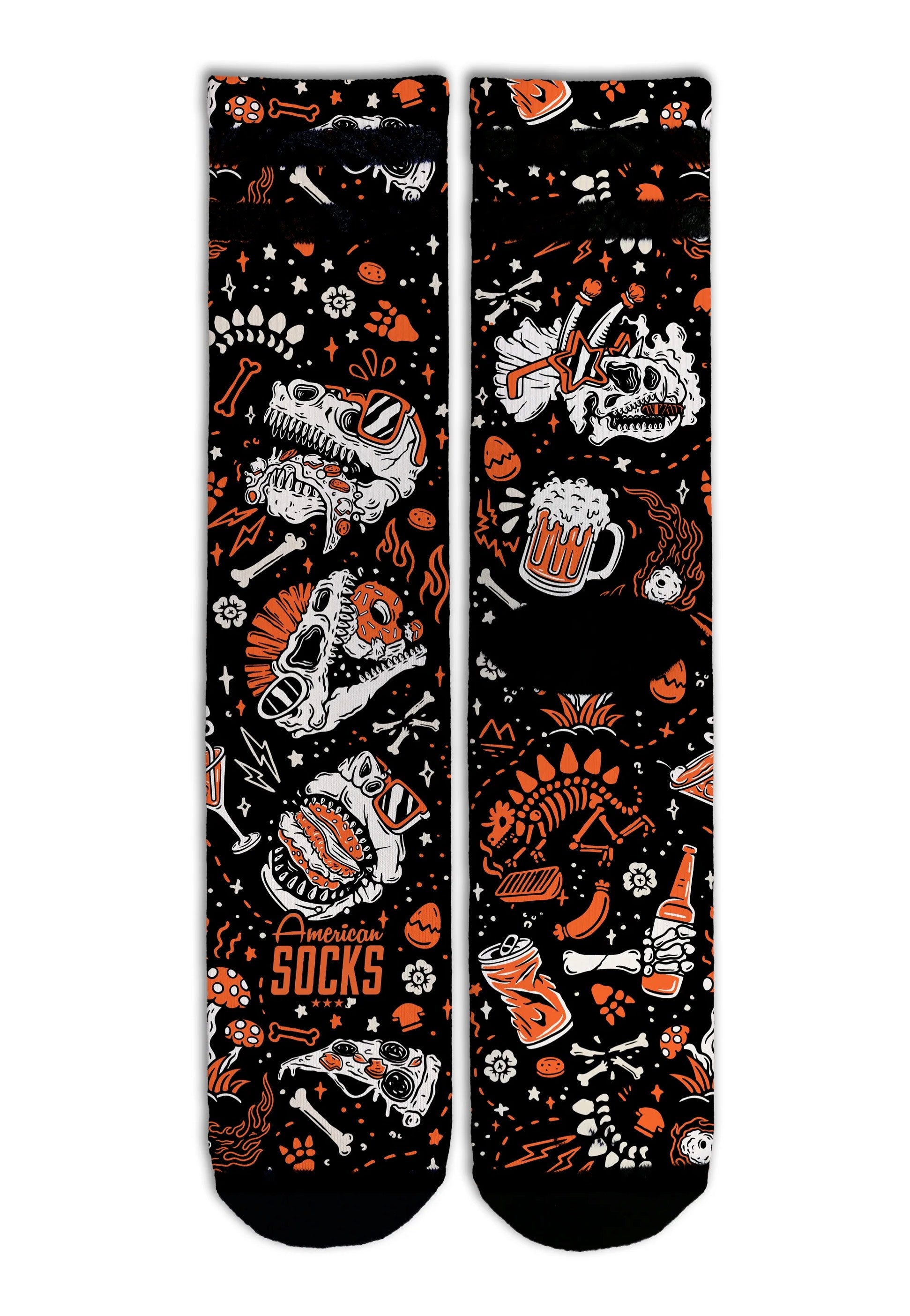 American Socks - Slick Dinos Mid High Black - Socks | Neutral-Image