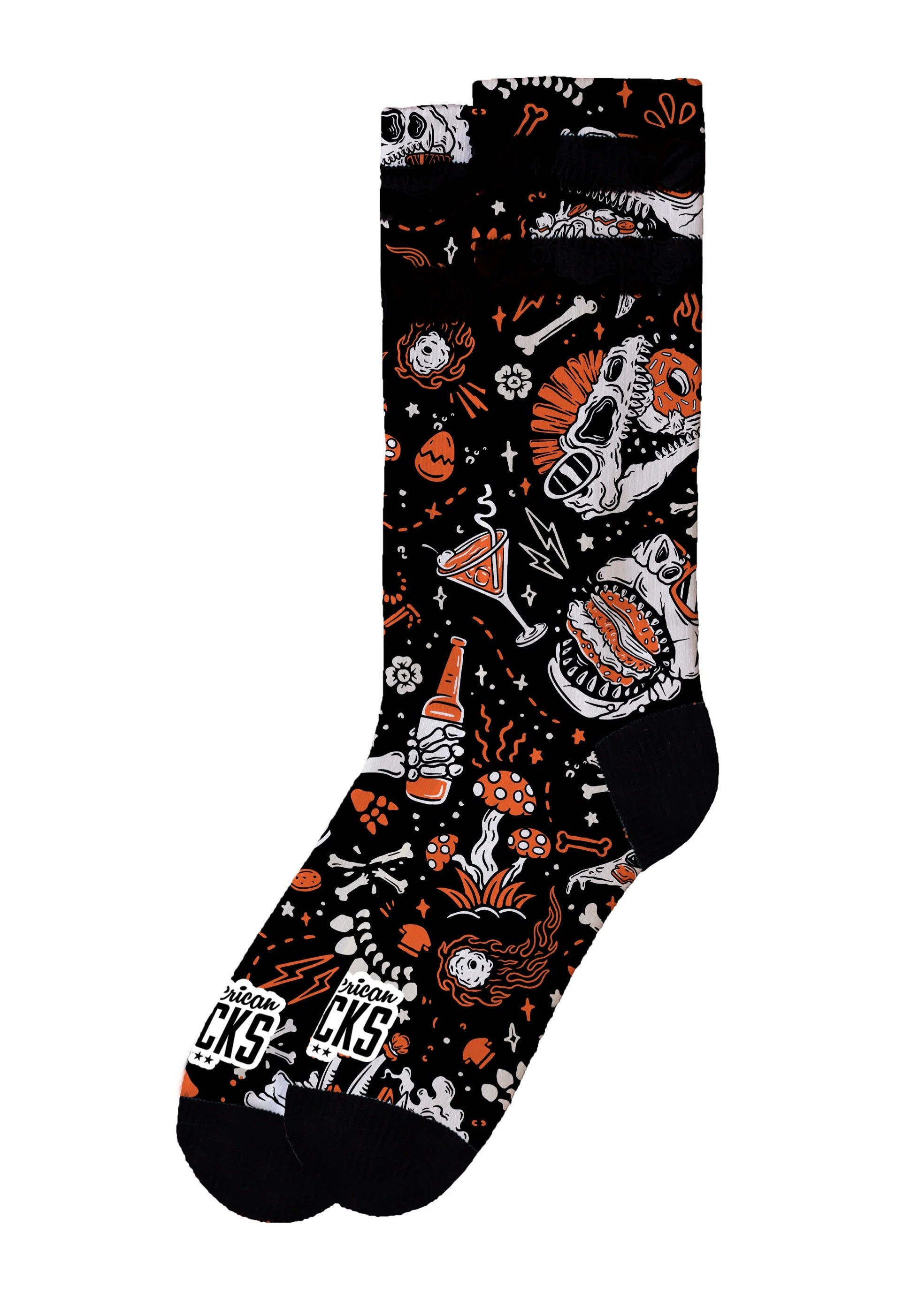 American Socks - Slick Dinos Mid High Black - Socks | Neutral-Image