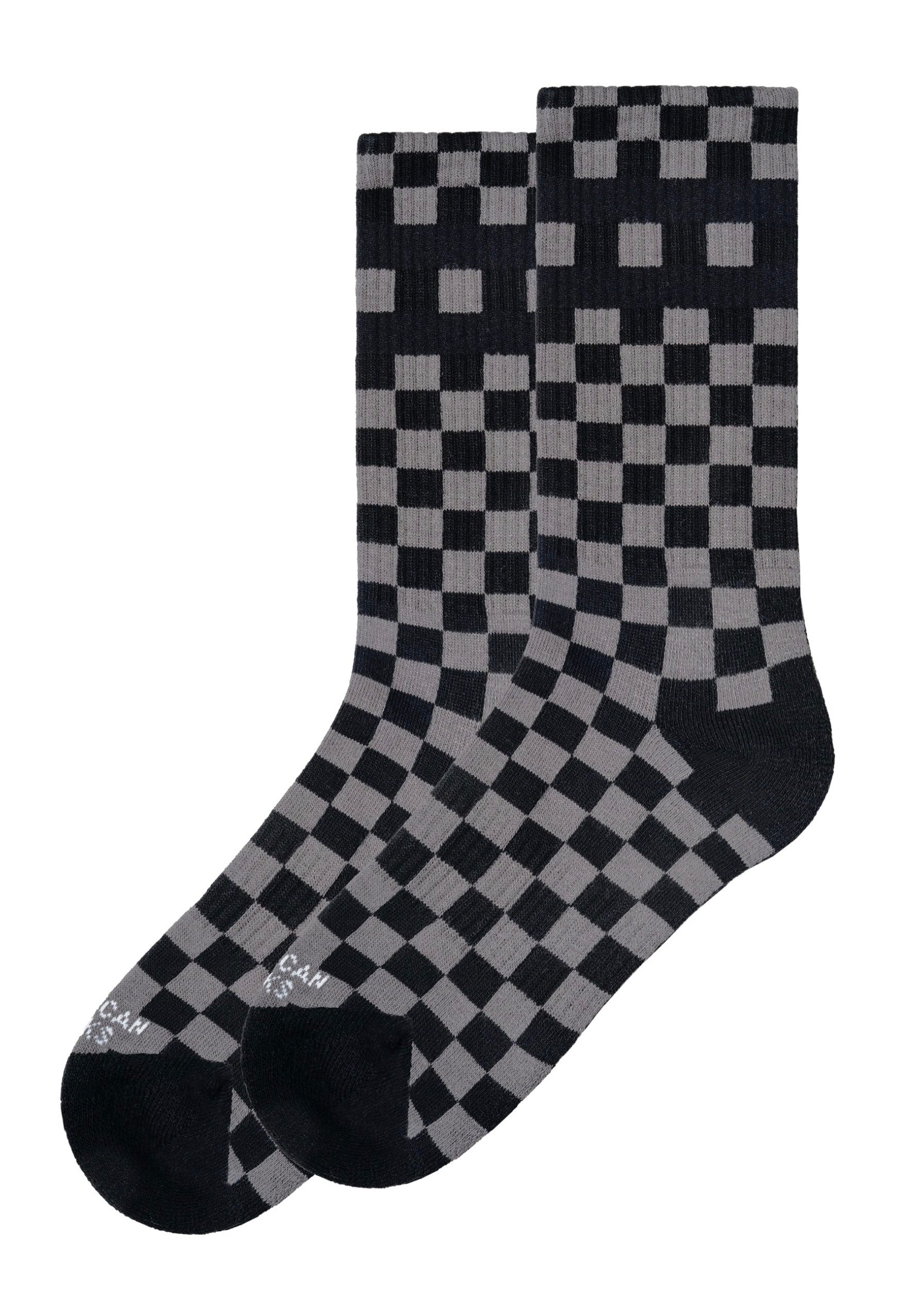 American Socks Checkerboard Mid High Black Grey Socken Nuclear Blast