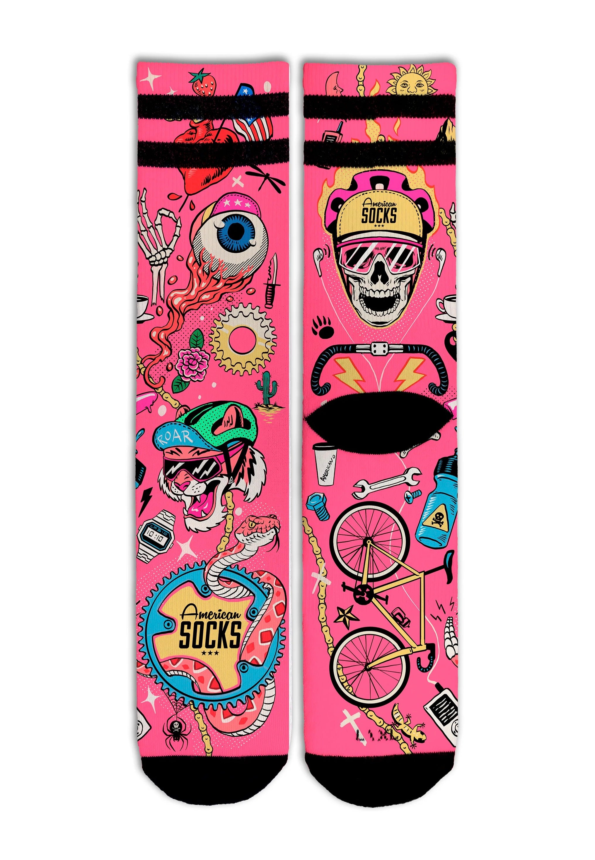 American Socks - Cycling Beast Mid High Pink - Socks | Neutral-Image