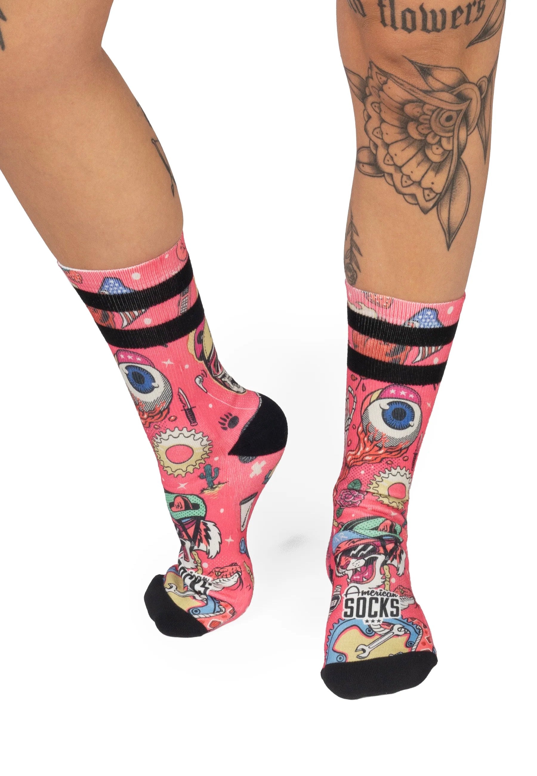 American Socks - Cycling Beast Mid High Pink - Socks | Neutral-Image