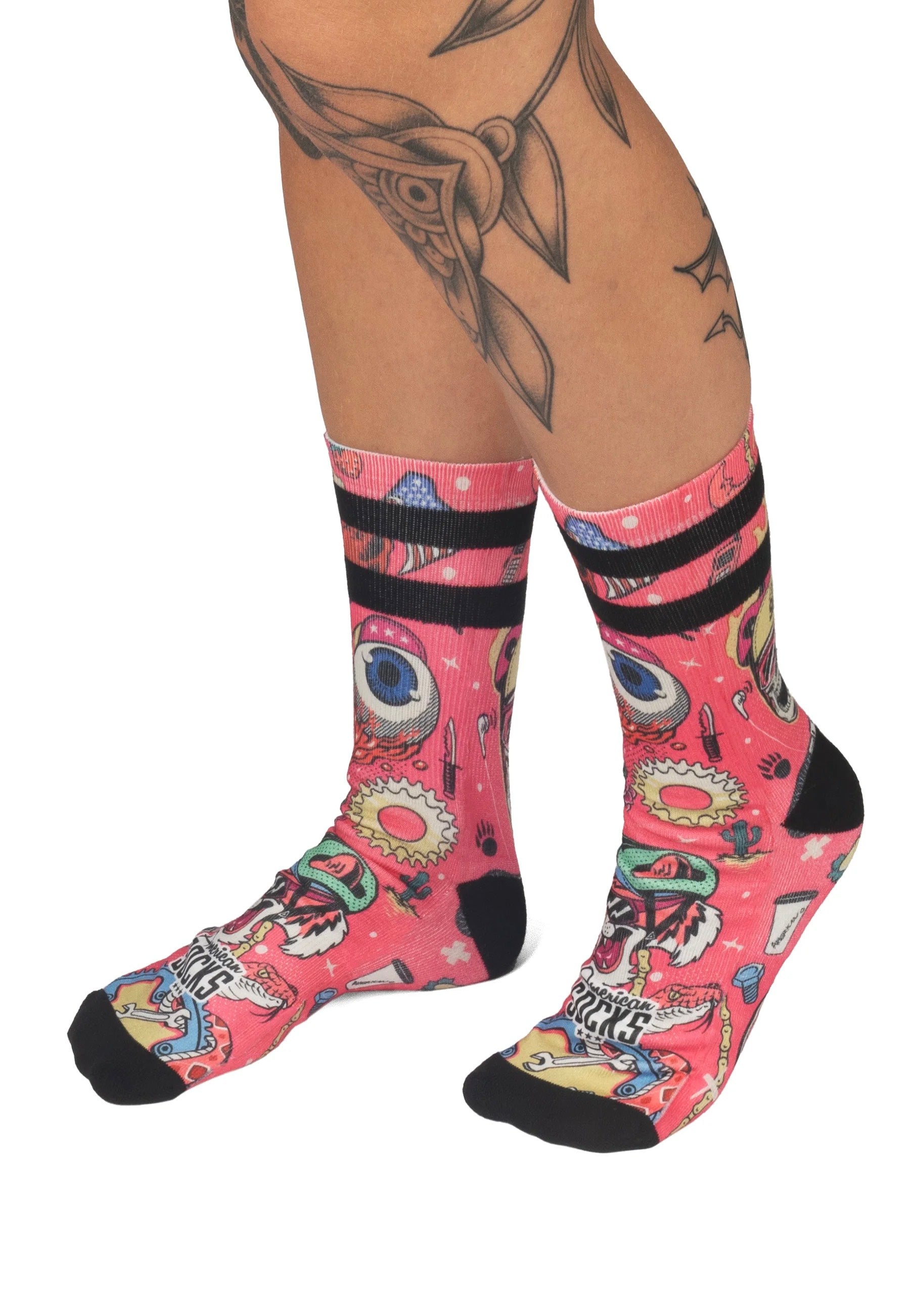 American Socks - Cycling Beast Mid High Pink - Socks | Neutral-Image