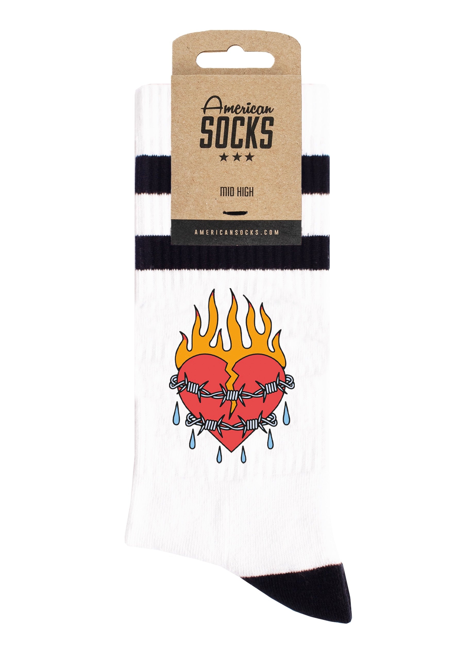 American Socks - United Hearts Mid High White - Socks | Neutral-Image