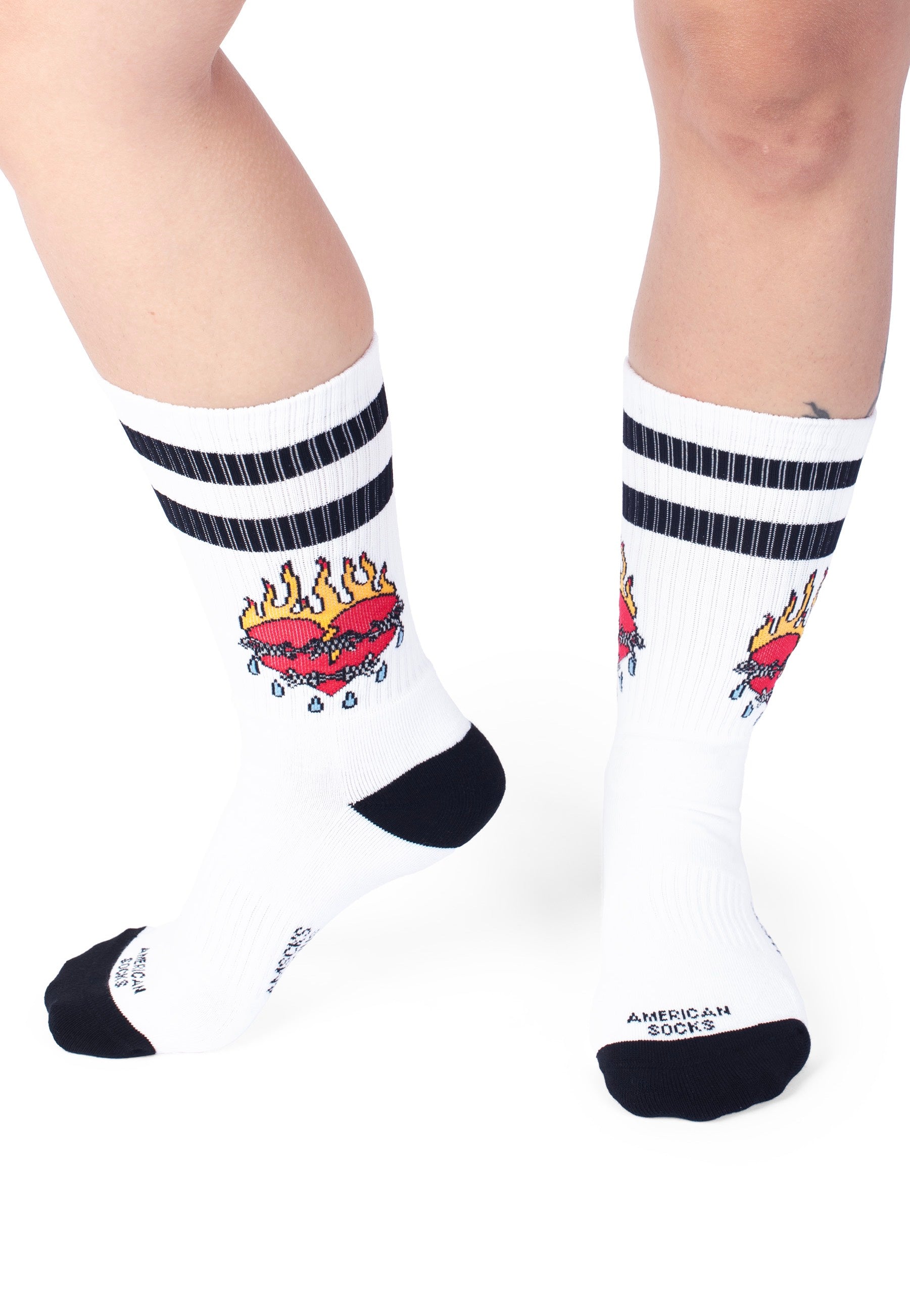 American Socks - United Hearts Mid High White - Socks | Neutral-Image