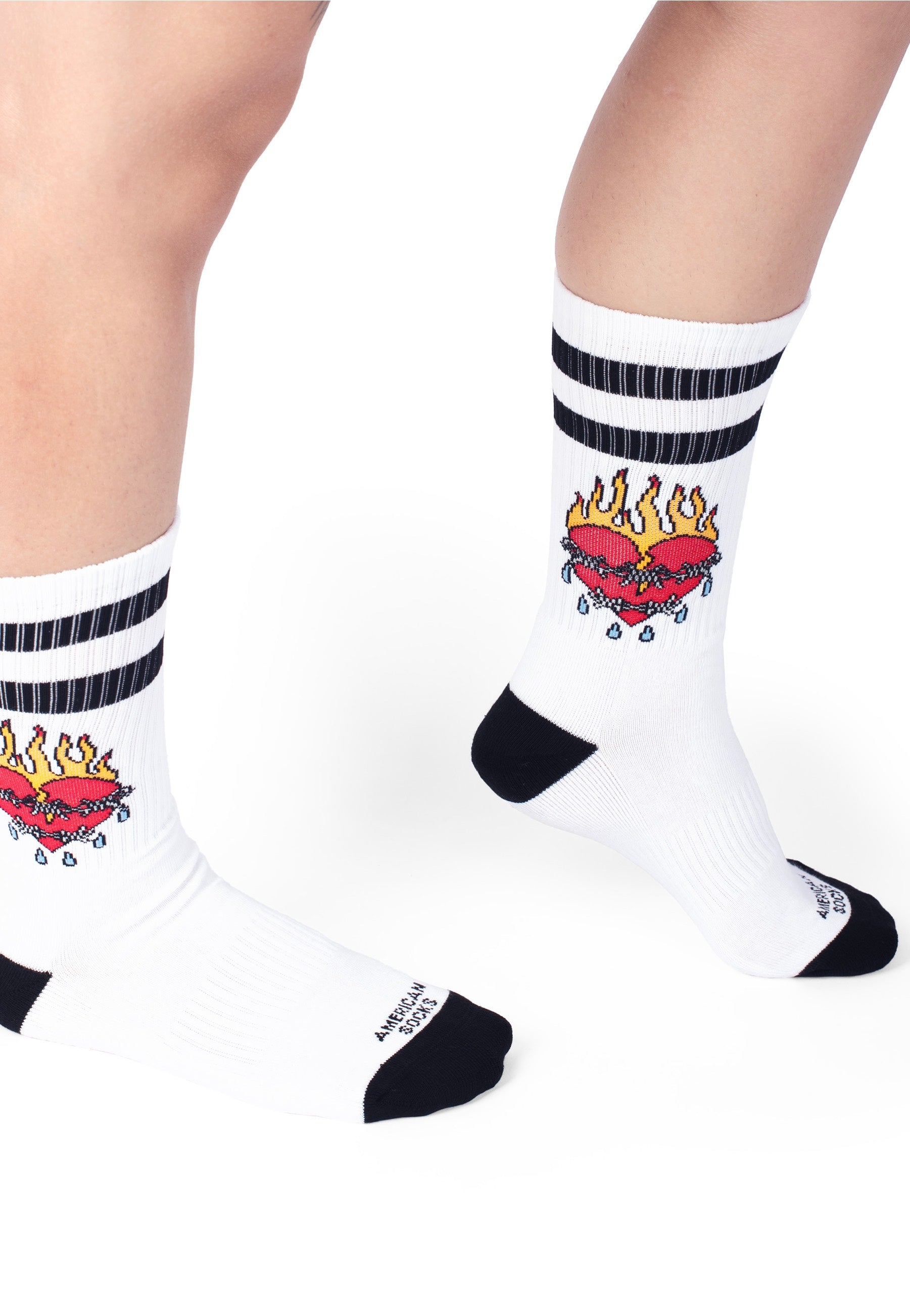 American Socks - United Hearts Mid High White - Socks | Neutral-Image