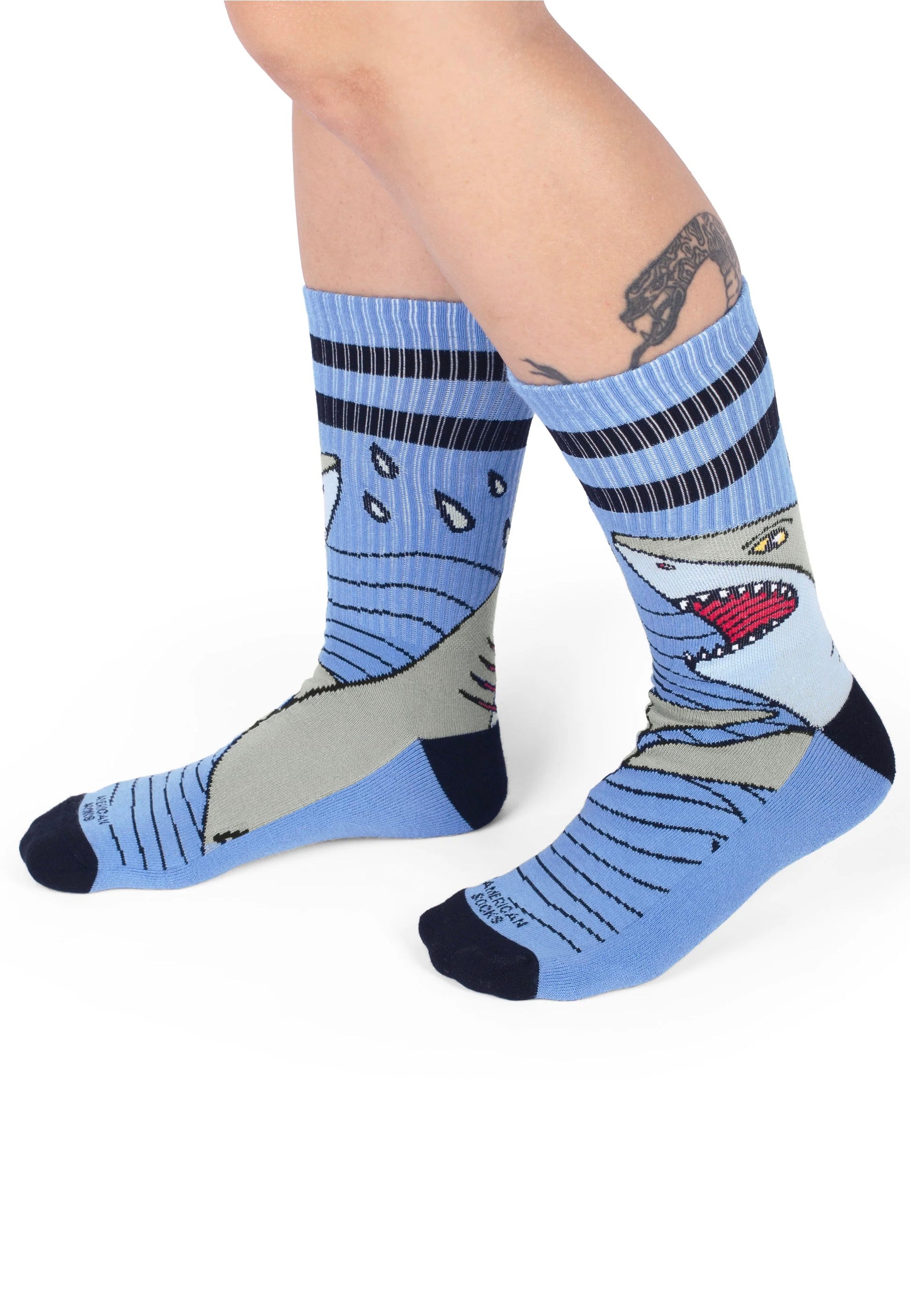 American Socks - Shark Strike Mid High Purple - Socks | Neutral-Image