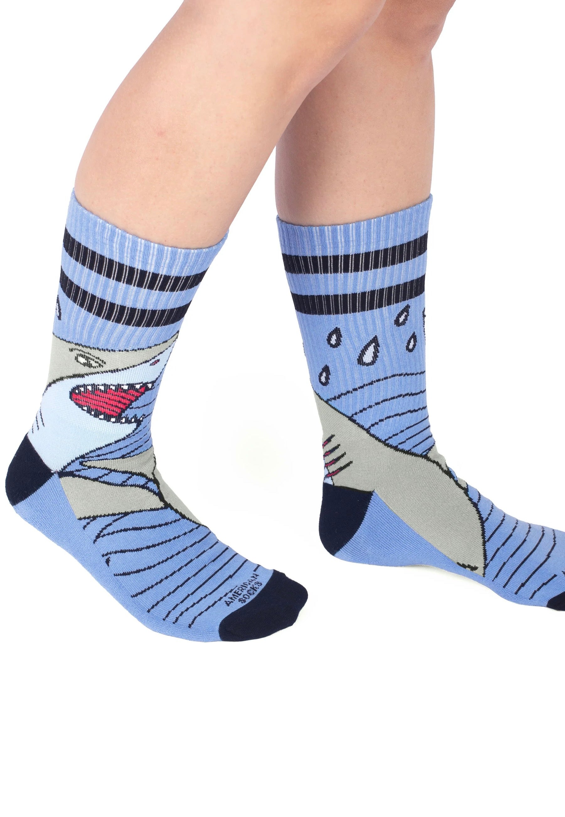 American Socks - Shark Strike Mid High Purple - Socks | Neutral-Image