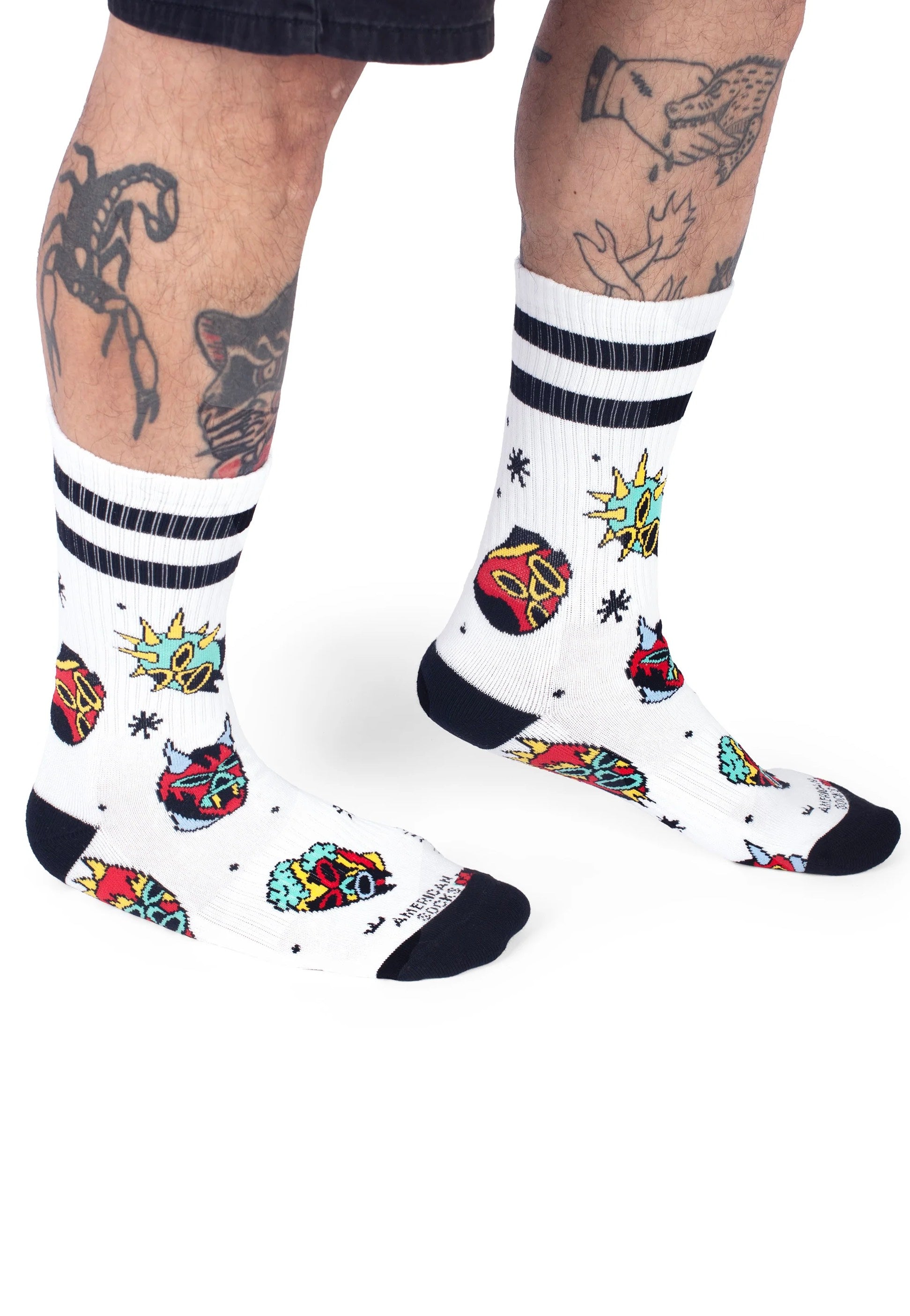 American Socks - El Luchador Mid High White - Socks | Neutral-Image