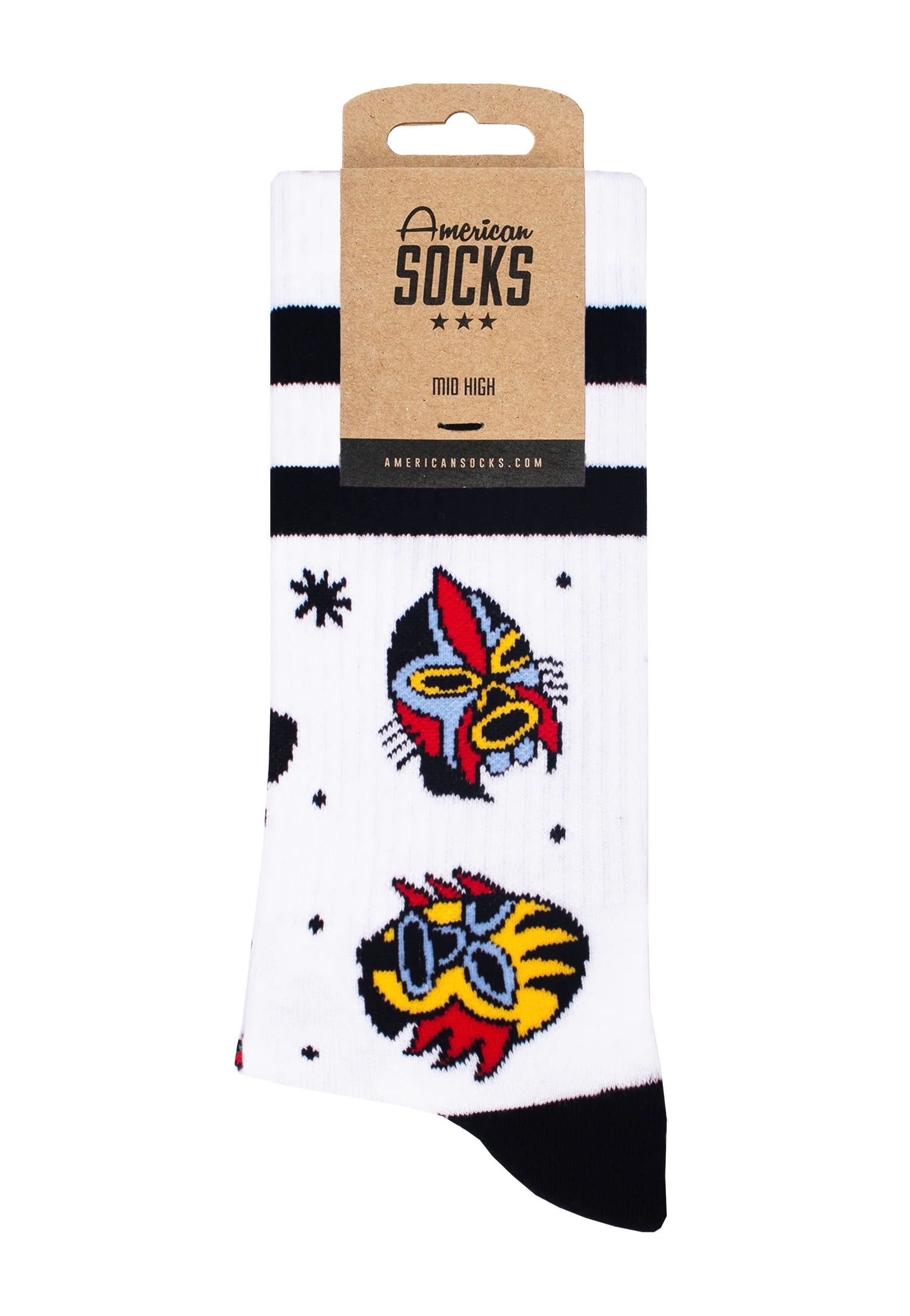 American Socks - El Luchador Mid High White - Socks | Neutral-Image