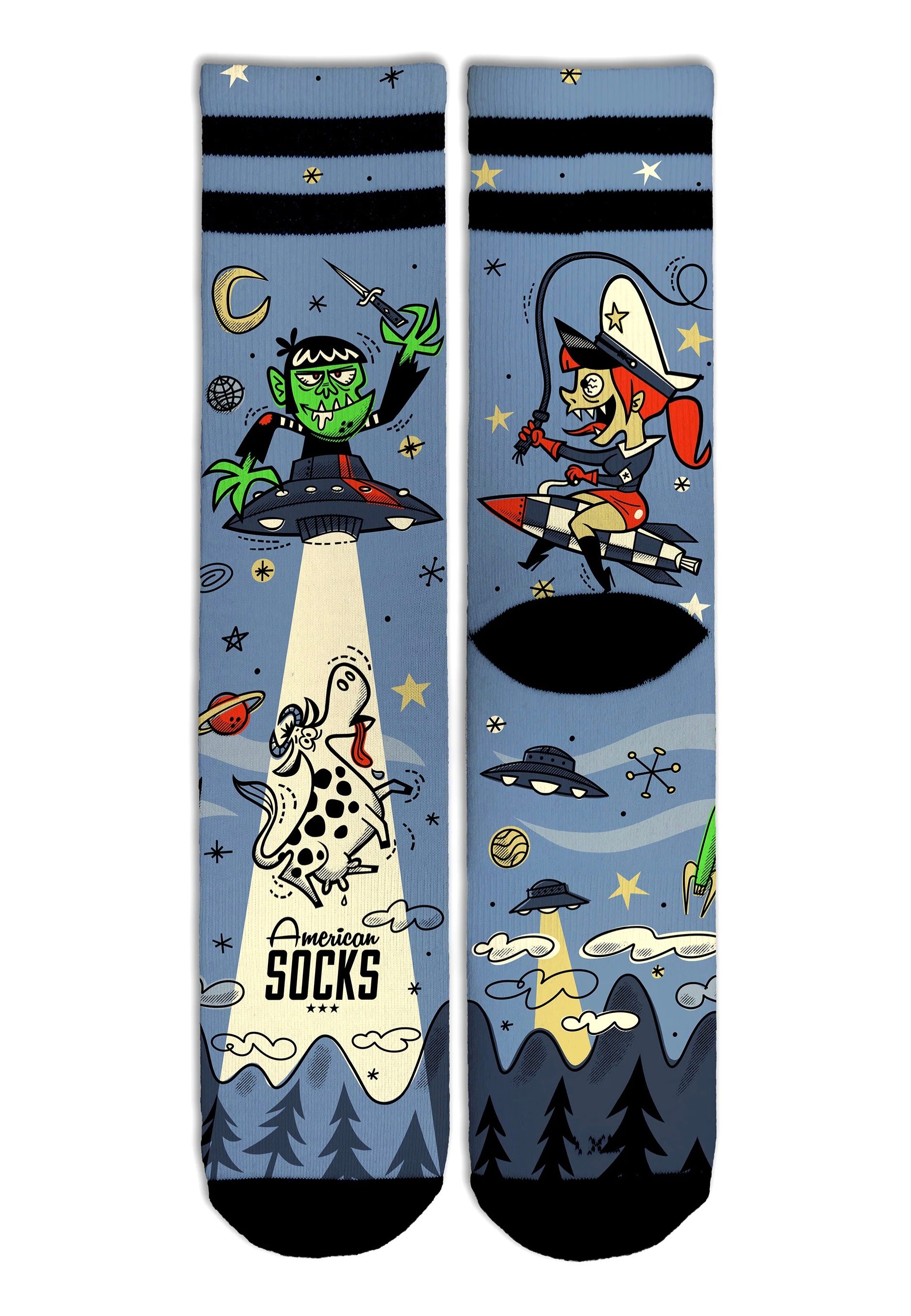 American Socks - Alien Snatch Mid High Blue - Socks | Neutral-Image