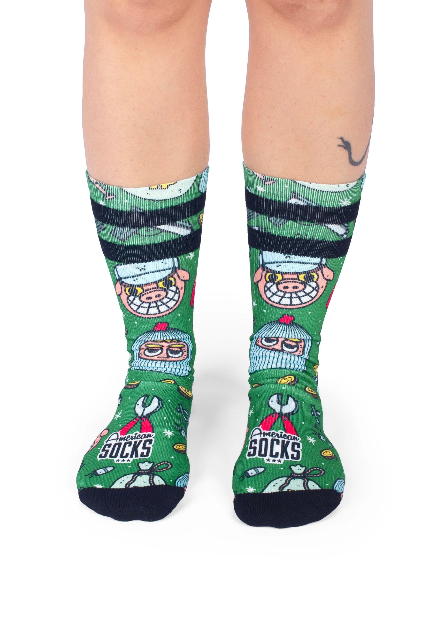 American Socks - Heist Havoc Mid High Green - Socks | Neutral-Image