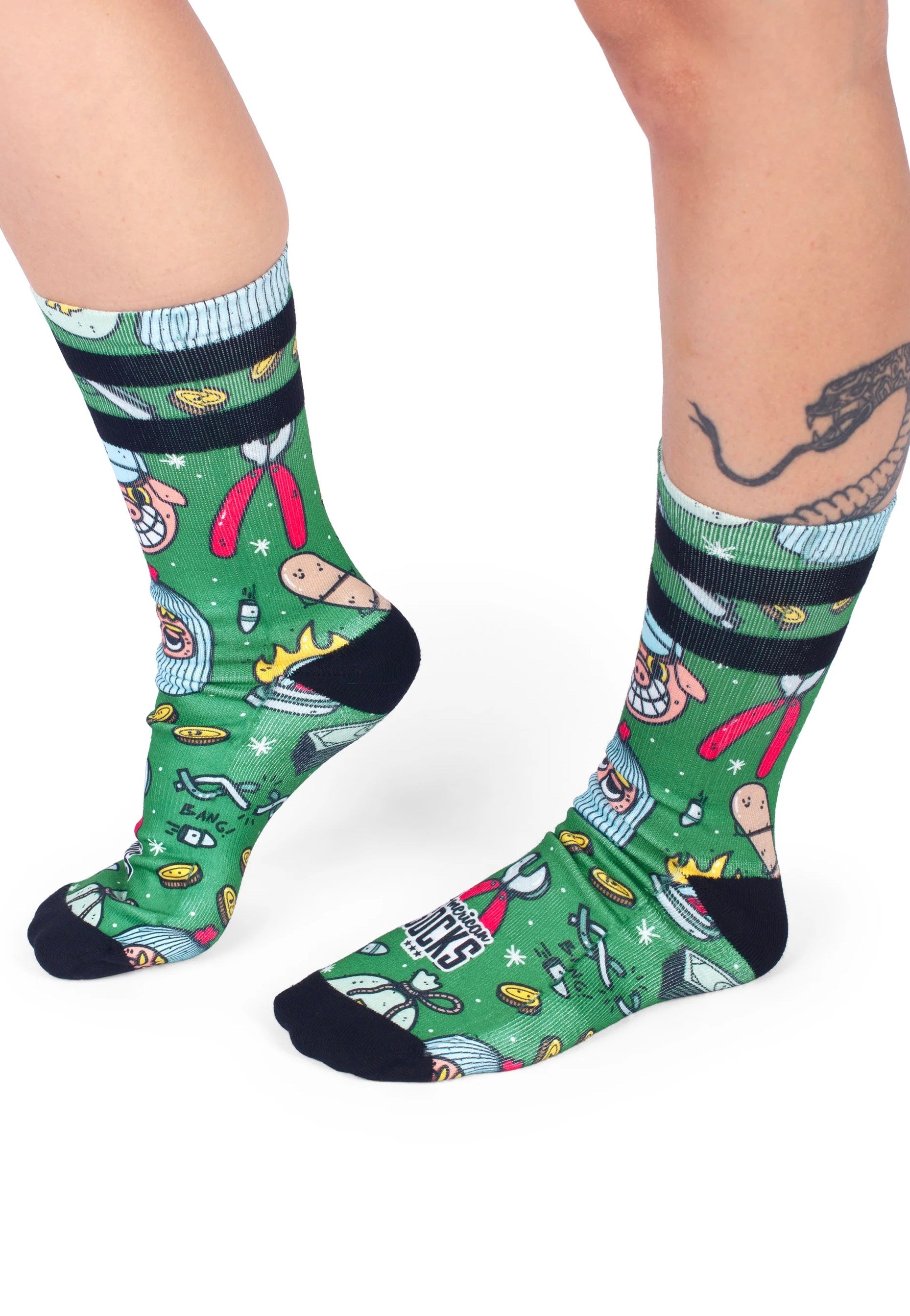 American Socks - Heist Havoc Mid High Green - Socks | Neutral-Image