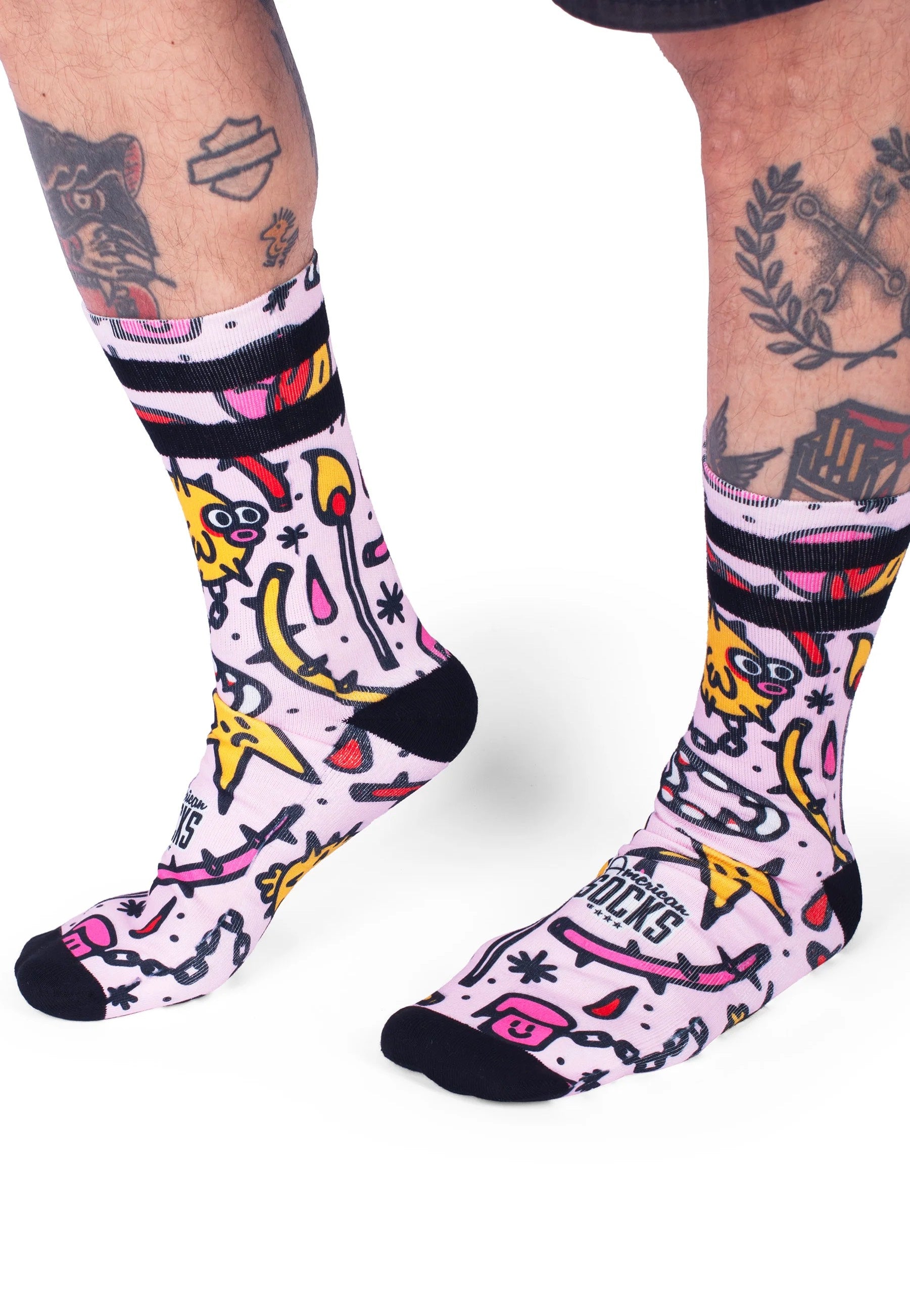 American Socks - Blowfish Mid High Pink - Socks | Neutral-Image