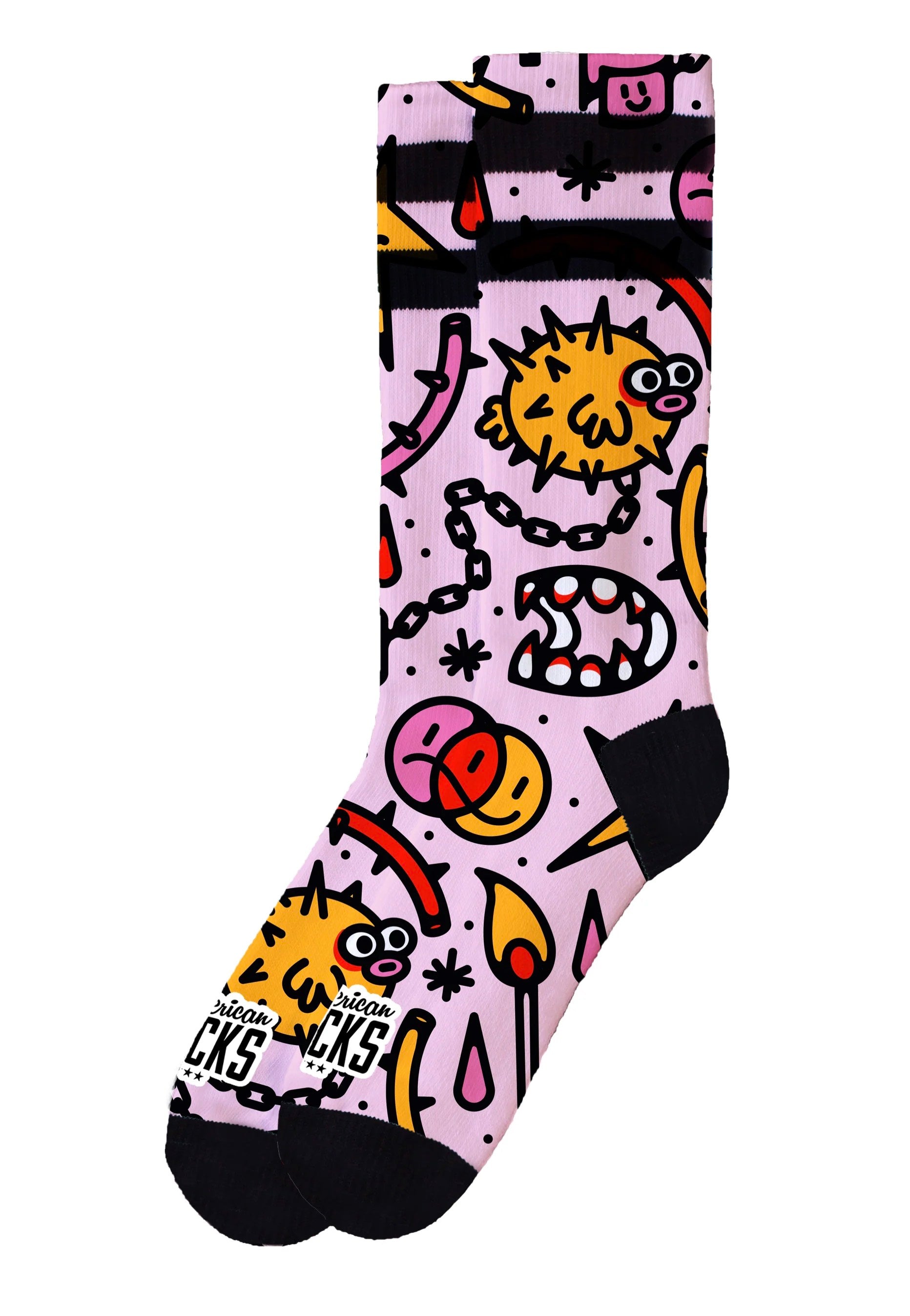 American Socks - Blowfish Mid High Pink - Socks | Neutral-Image