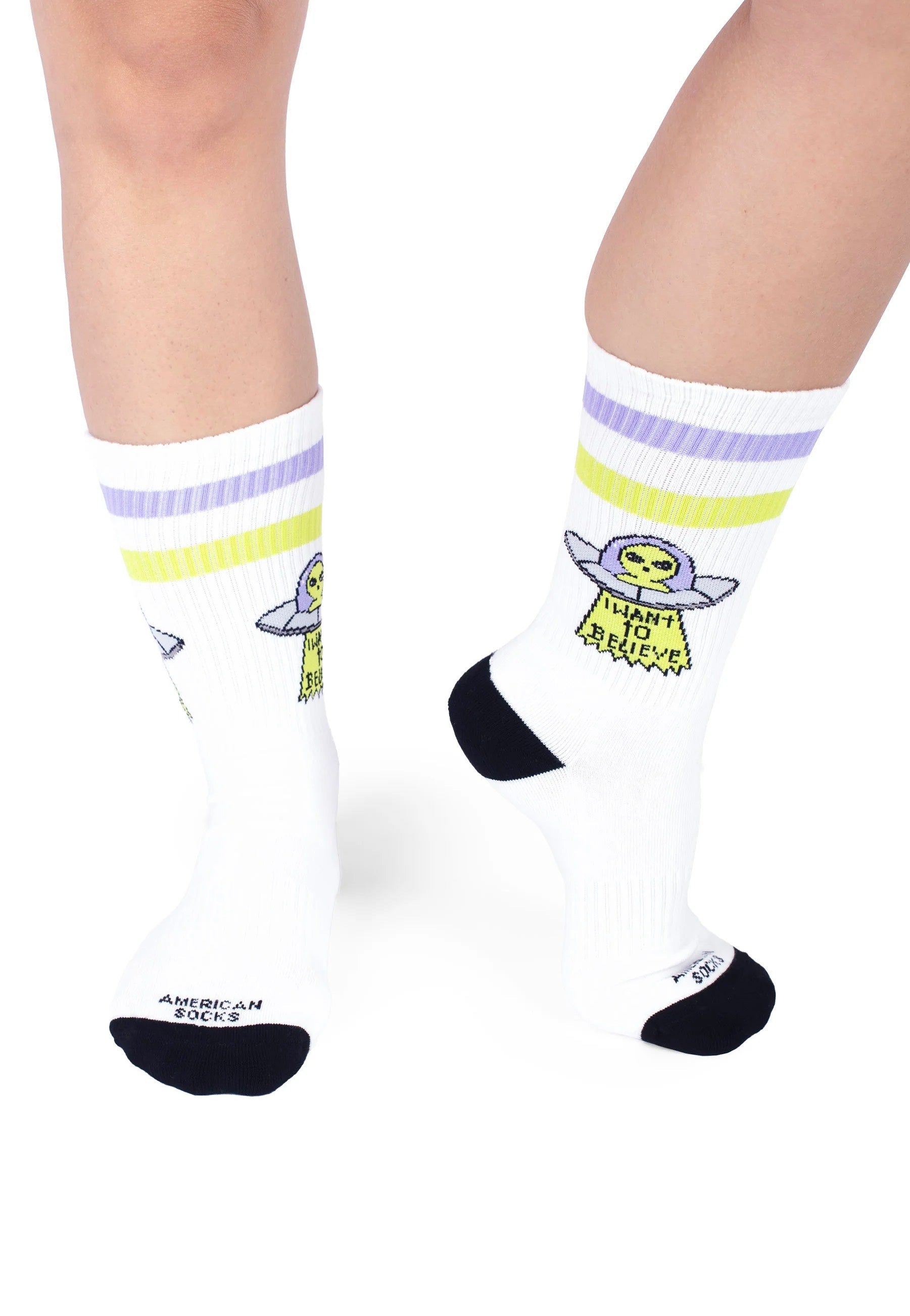 American Socks - Believe Mid High White - Socks | Neutral-Image