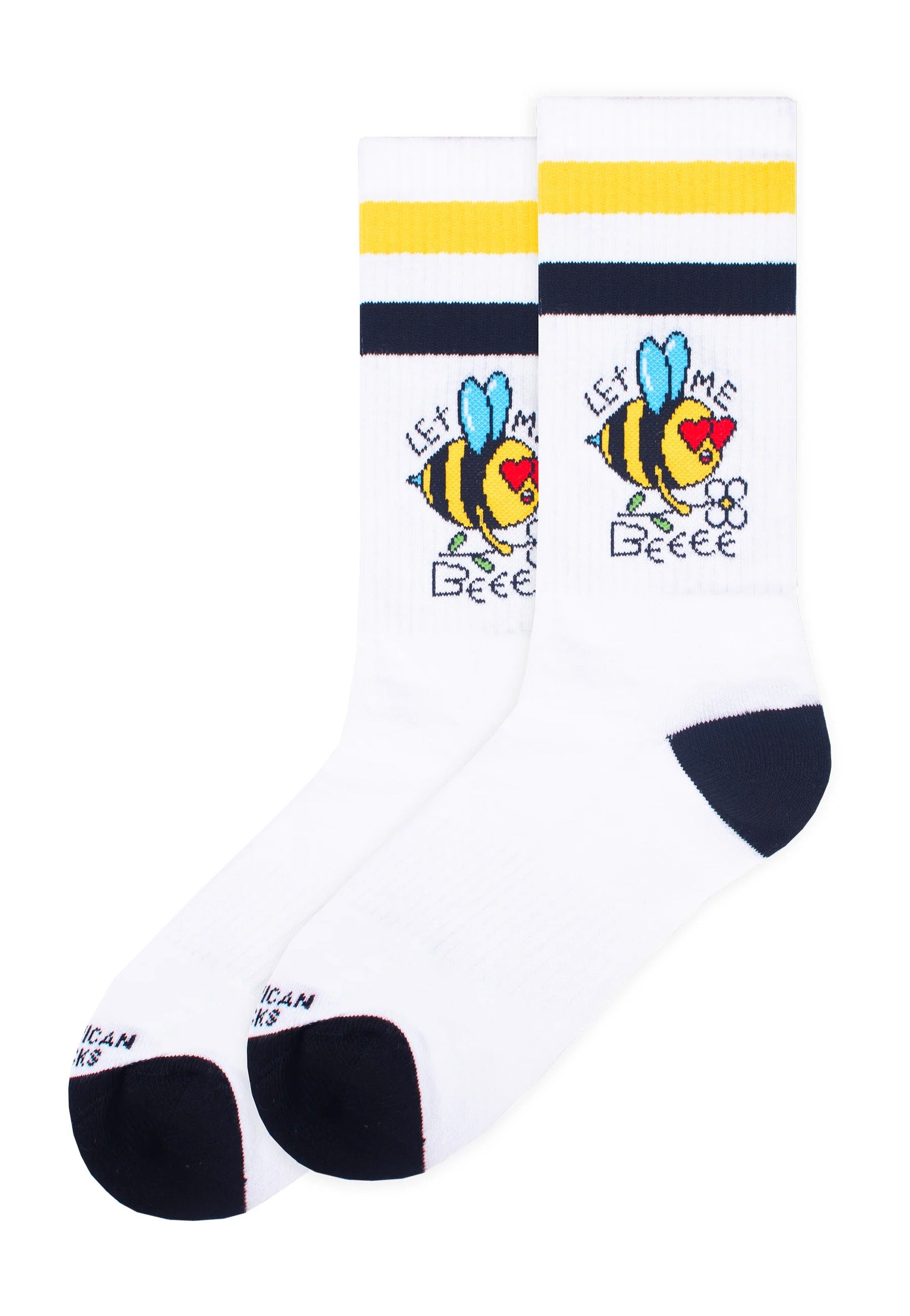 American Socks - Let me Bee Mid High White - Socks | Neutral-Image