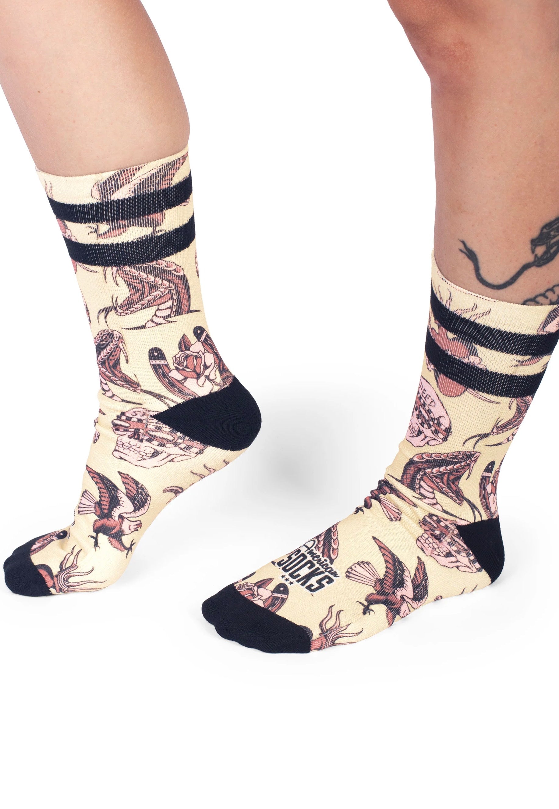 American Socks - Nitro Fury Mid High Beige - Socks | Neutral-Image