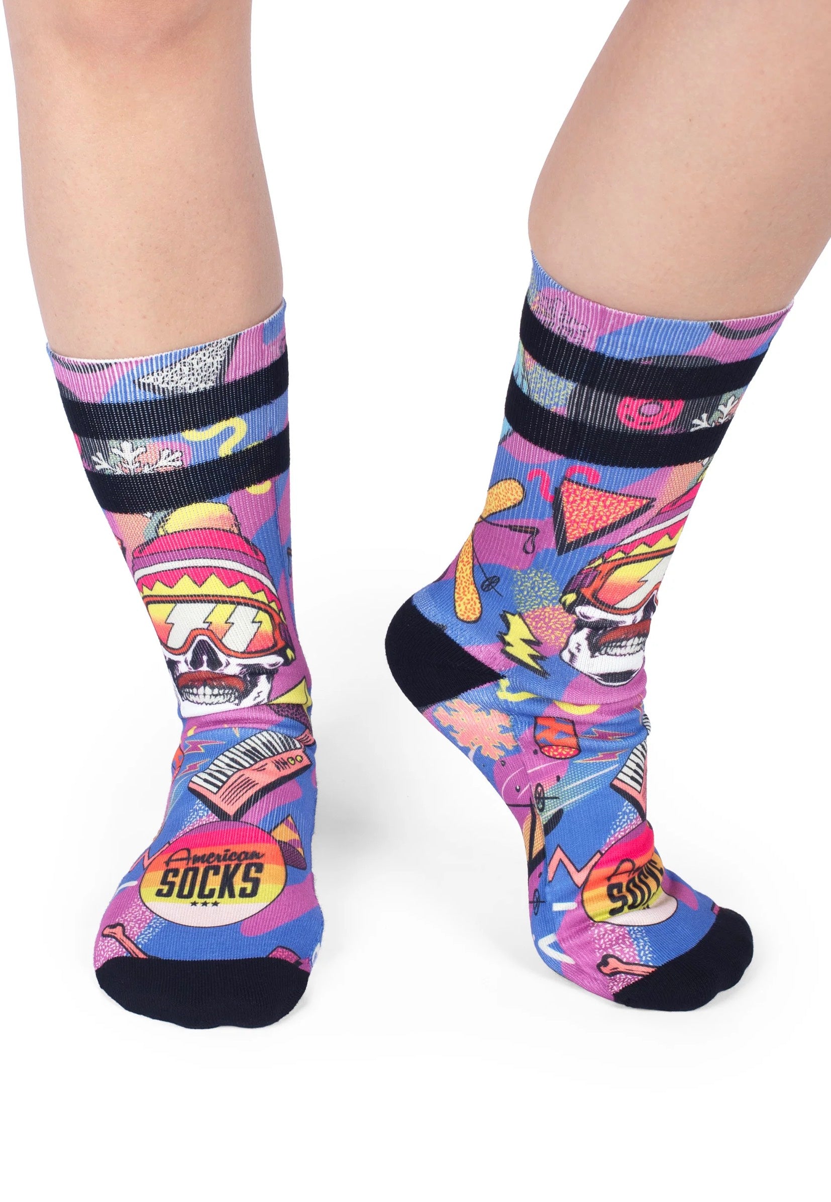 American Socks - Retro Blizzard Mid High Pink - Socks | Neutral-Image