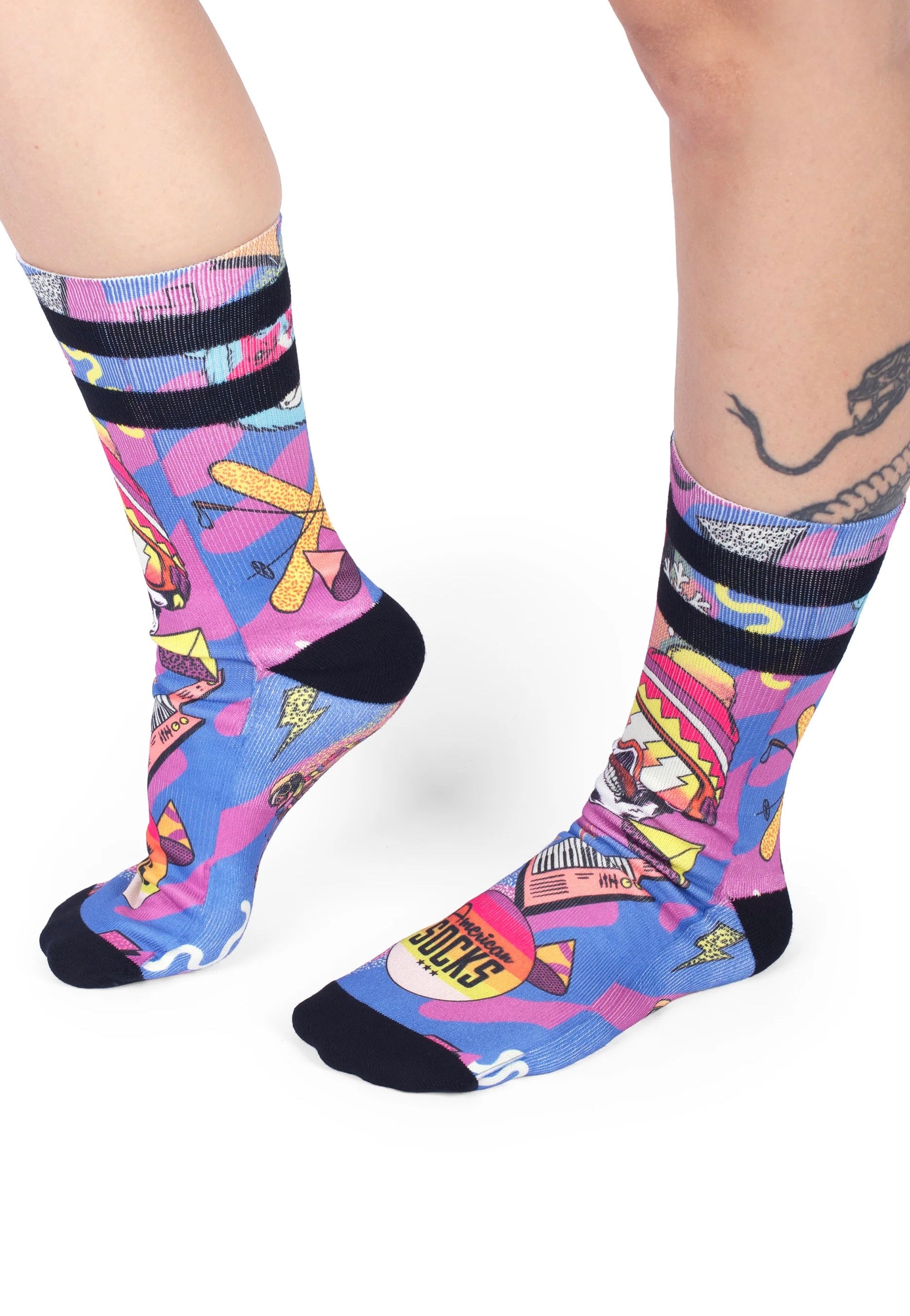 American Socks - Retro Blizzard Mid High Pink - Socks | Neutral-Image