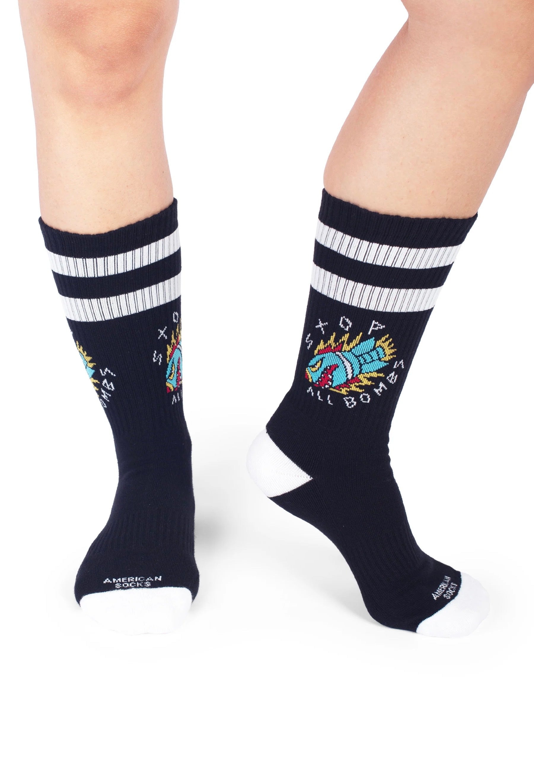 American Socks - Stop All Bombs Mid HighBlack - Socks | Neutral-Image