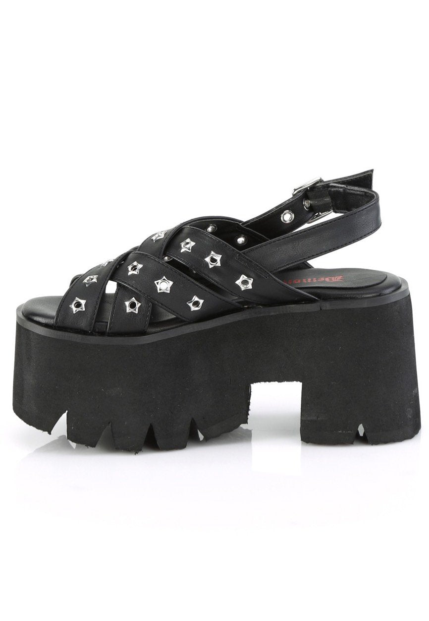 DemoniaCult - Ashes 12 Black Vegan Leather - Girl Sandals | Women-Image