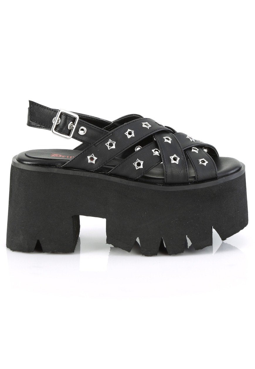 DemoniaCult - Ashes 12 Black Vegan Leather - Girl Sandals | Women-Image