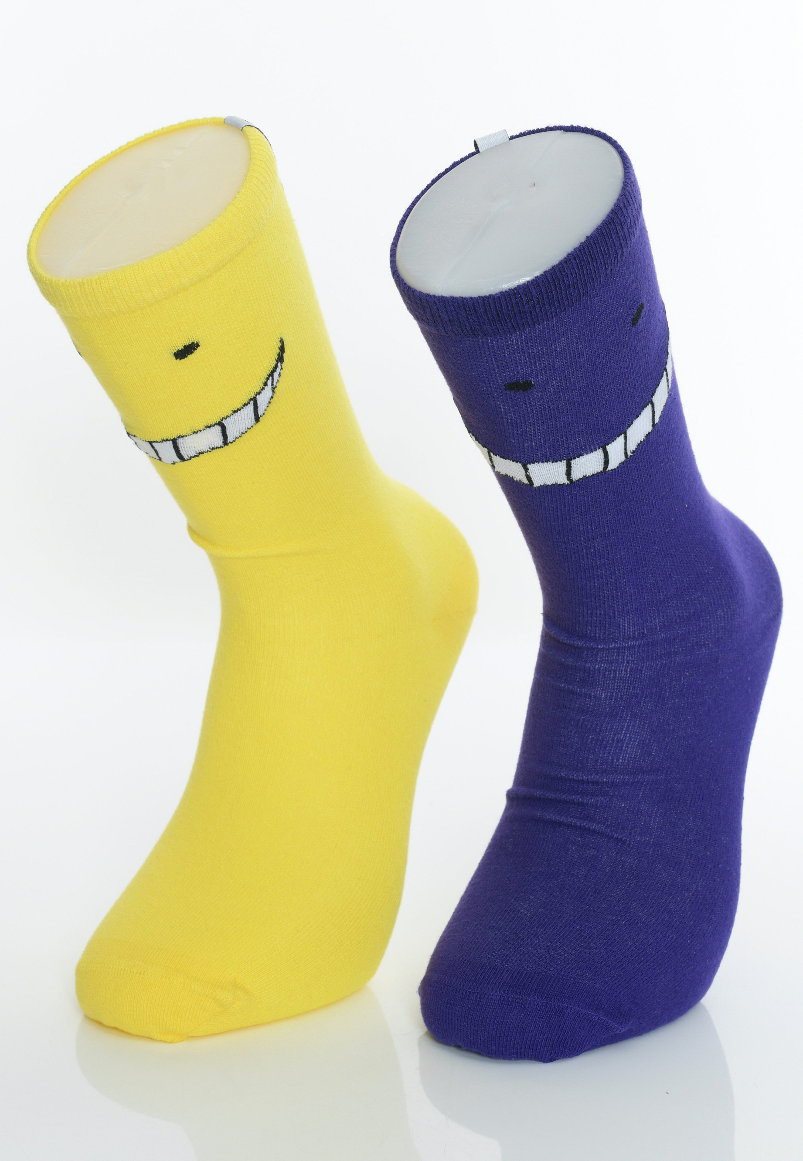 Assassination Classroom - Koro Sensei Crew Pack Of 2 Yellow/Purple - Socks | Neutral-Image