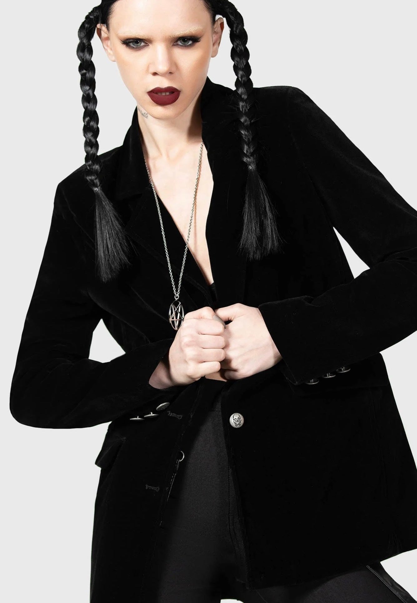 Killstar - Astaroth Velvet Boyfriend - Blazer | Women-Image