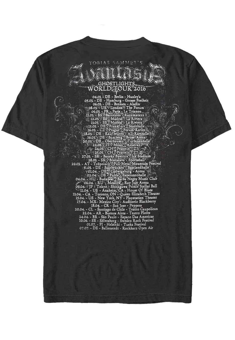 Avantasia - Skullwing Tour 2016 Dark Grey - T-Shirt | Neutral-Image