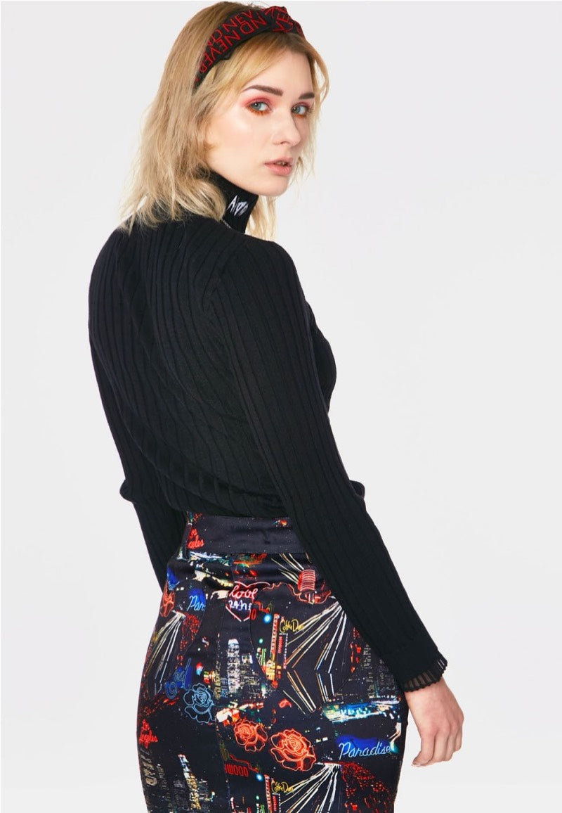 Jawbreaker - Avoid Turtle Neck Black - Sweater | Women-Image