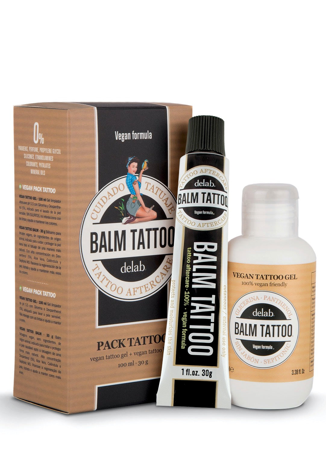 Balm Tattoo - Vegan Pack - Cream And Washing Gel | Neutral-Image