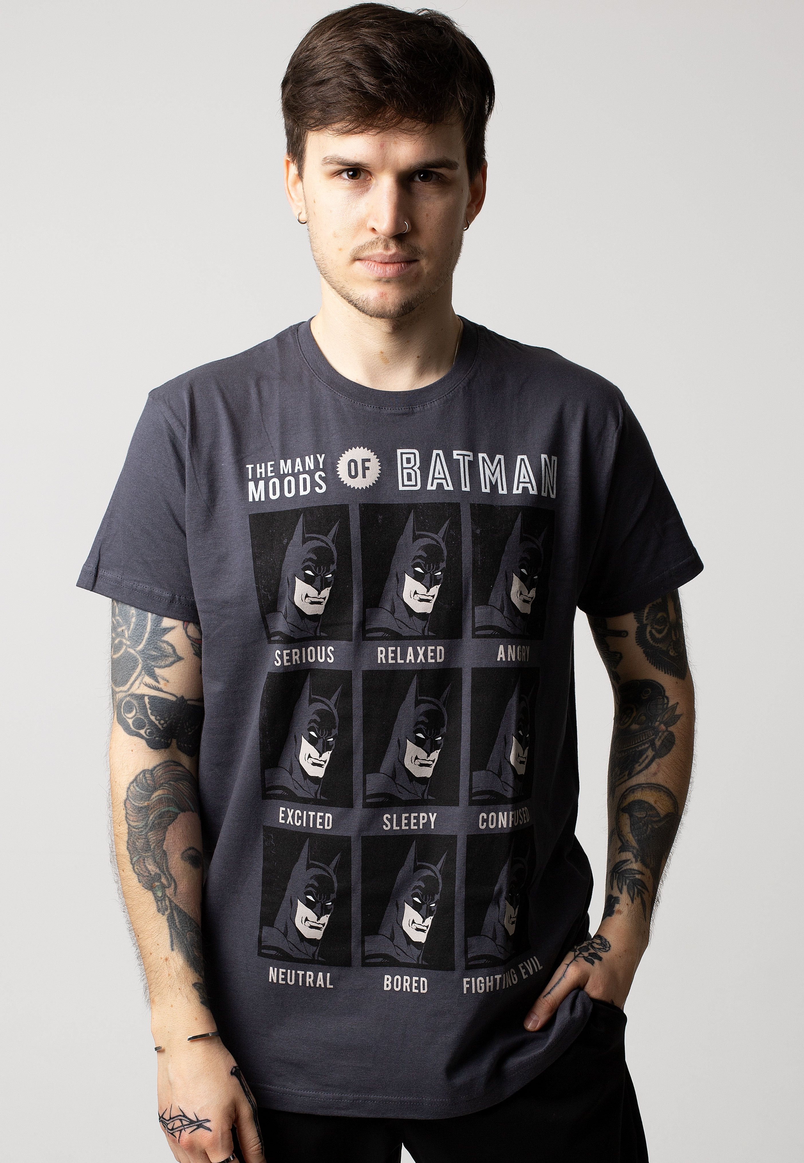 Batman - Emotions Of Batman Charcoal - T-Shirt | Men-Image