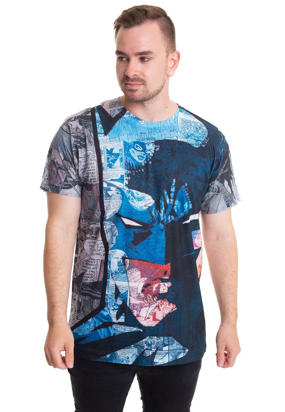 Batman - Face Up Allover - T-Shirt | Men-Image