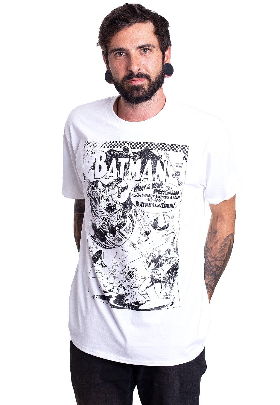 Batman - Umbrella Army Distressed White - T-Shirt | Men-Image