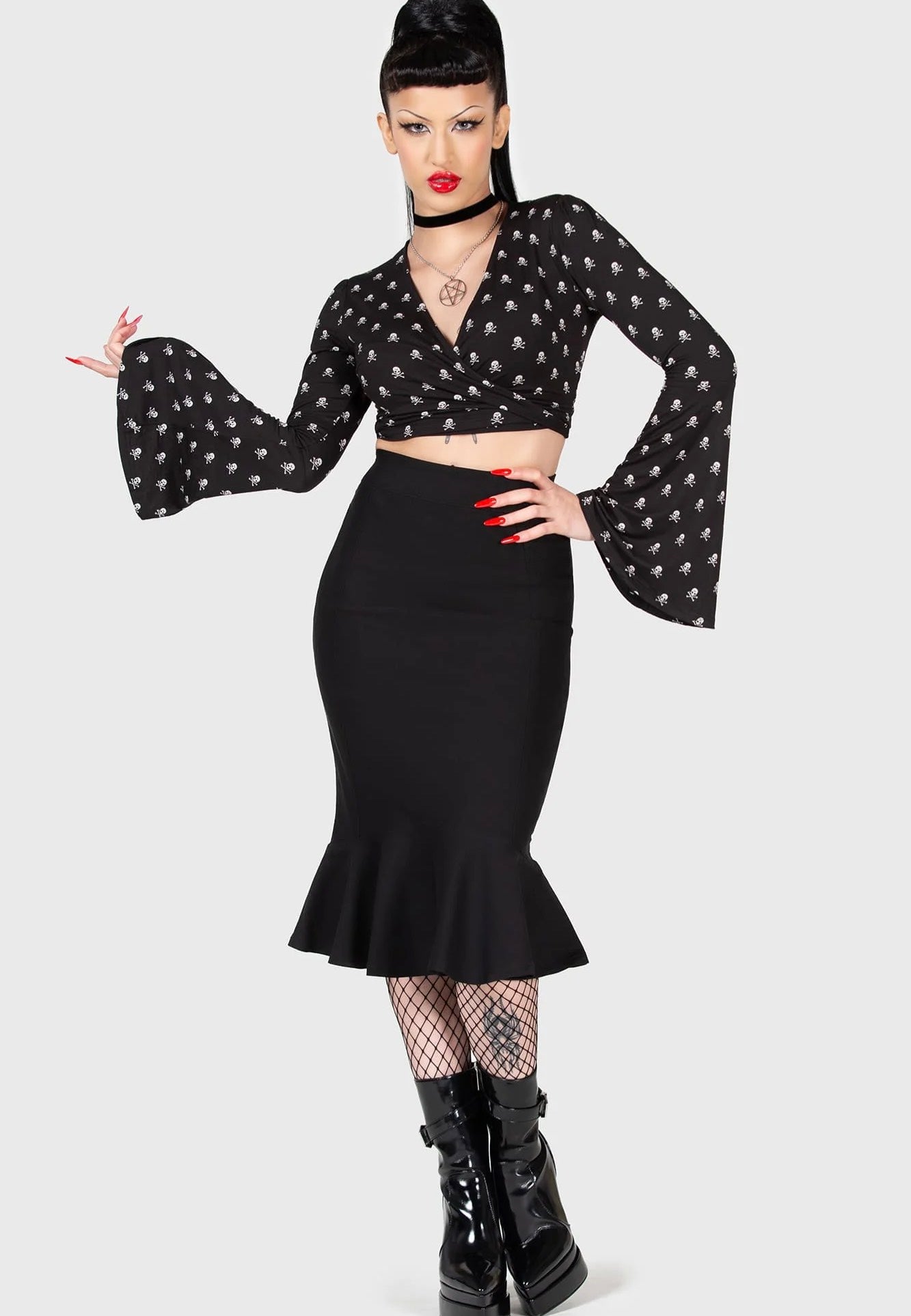 Killstar - Betty's Bash Wrap Black - Top | Women-Image