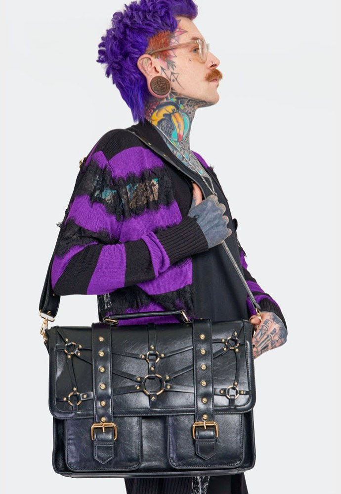 Jawbreaker - Studded Steampunk Postman Black - Bag | Neutral-Image