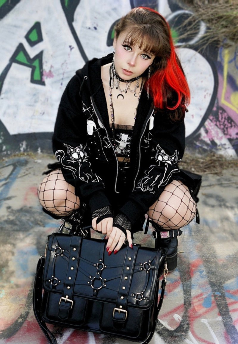 Jawbreaker - Studded Steampunk Postman Black - Bag | Neutral-Image