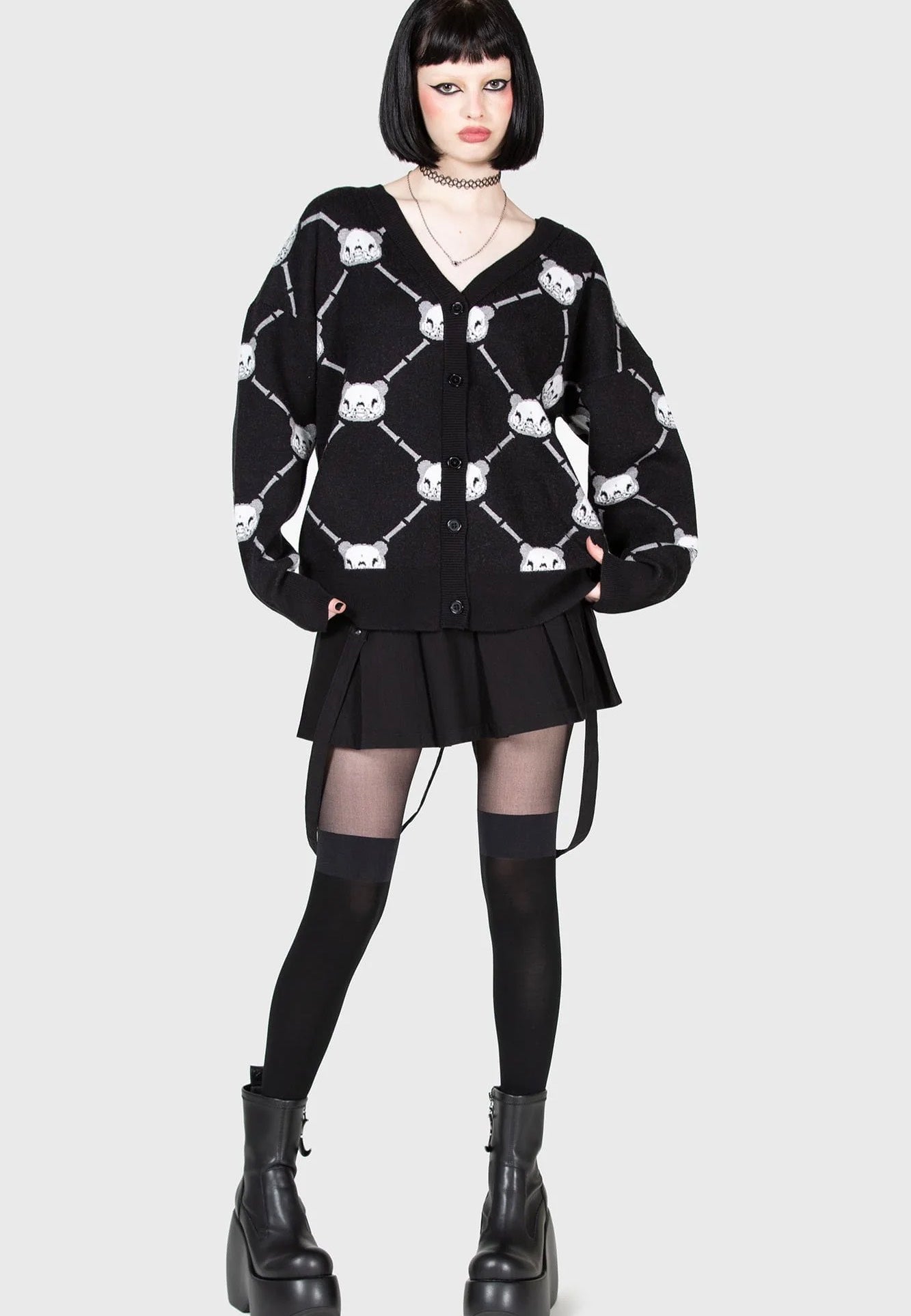 Killstar x Gloomy Bear - Bone To Pick Black - Cardigan | Women-Image