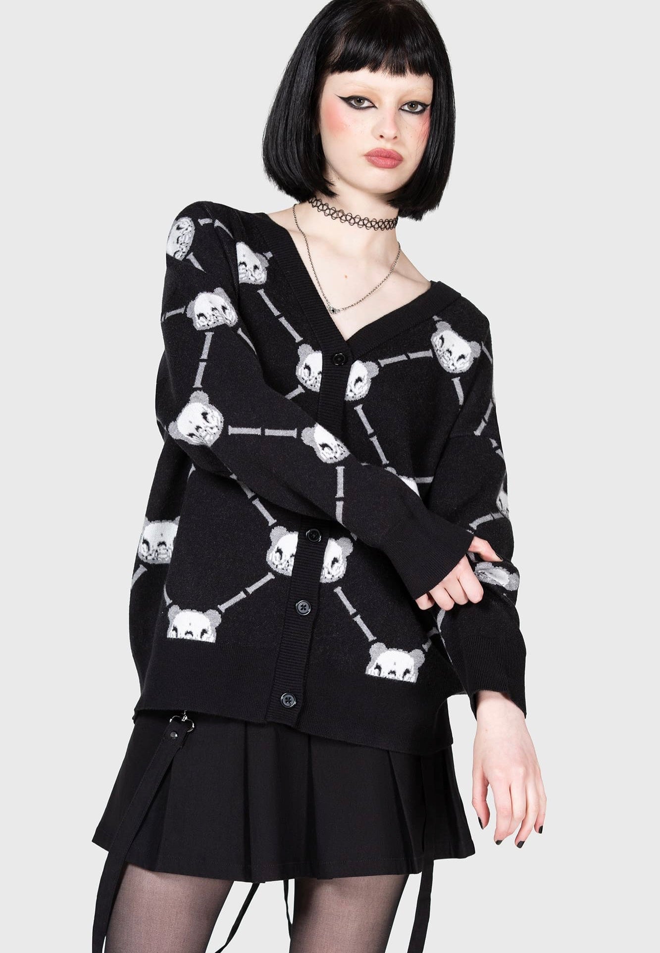 Killstar x Gloomy Bear - Bone To Pick Black - Cardigan | Women-Image