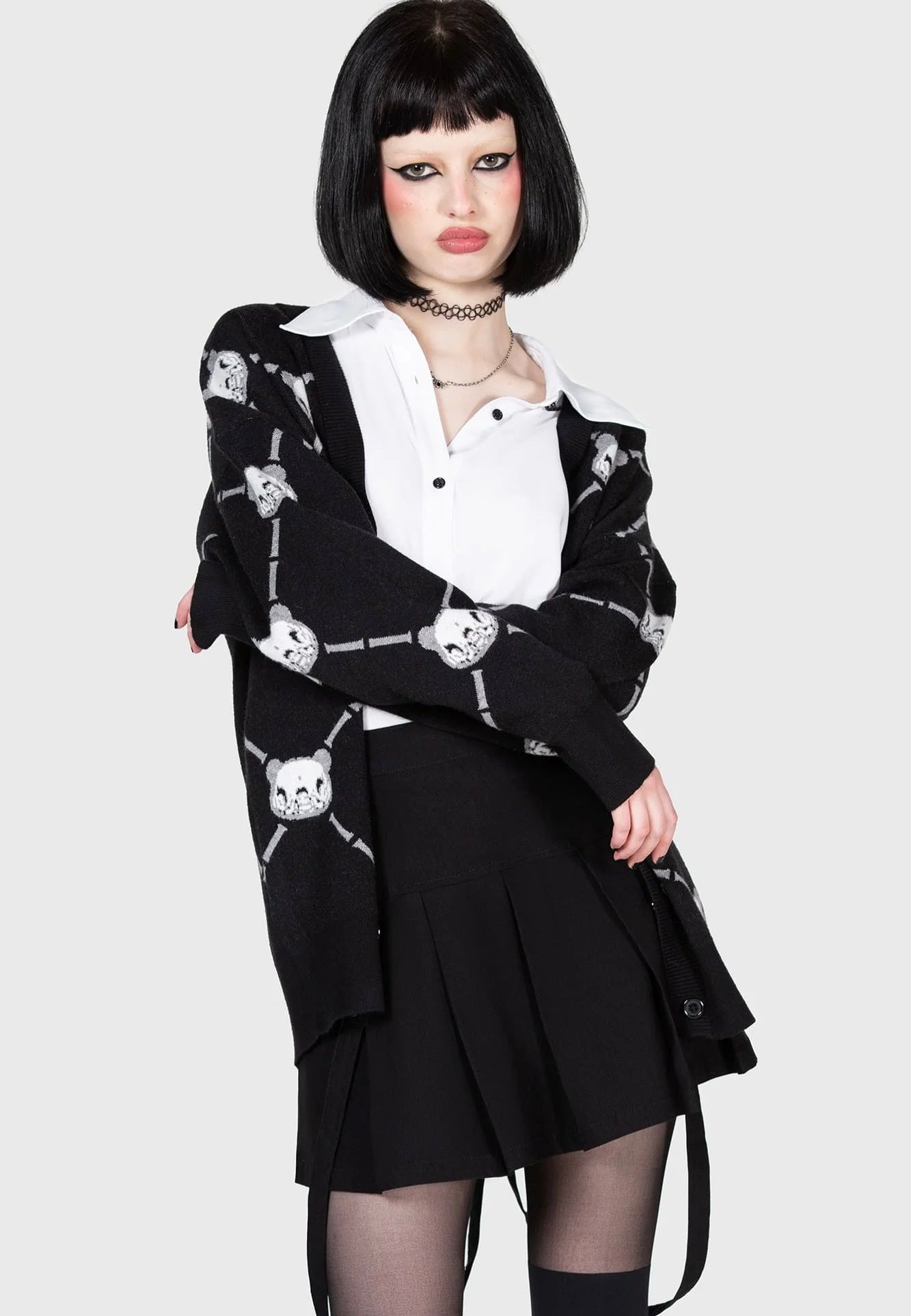 Killstar x Gloomy Bear - Bone To Pick Black - Cardigan | Women-Image