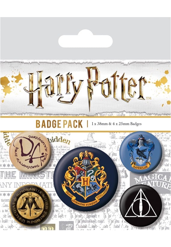 Harry Potter - Hogwarts Pack Of 5 - Button Set | Neutral-Image