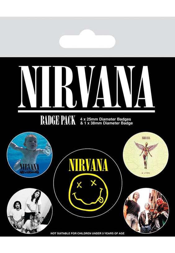 Nirvana - Iconic Pack Of 5 - Button Set | Neutral-Image