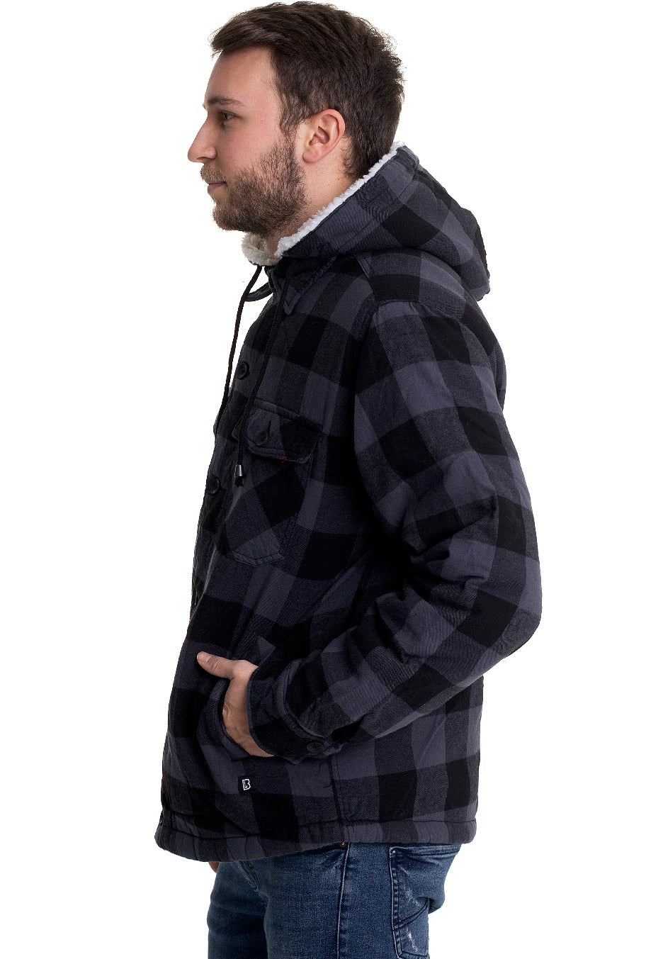 Brandit - Lumberjacket Hooded Black/Grey - Jacket | Men-Image